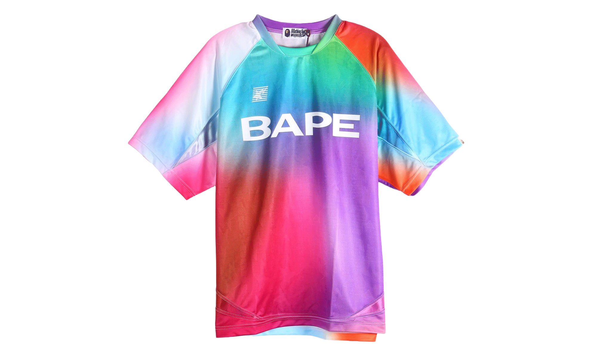 BAPE Tie Dye Sta Stripe Pattern Relaxed Fit Football Jersey Tee Multicolor 1M30109313 MUL