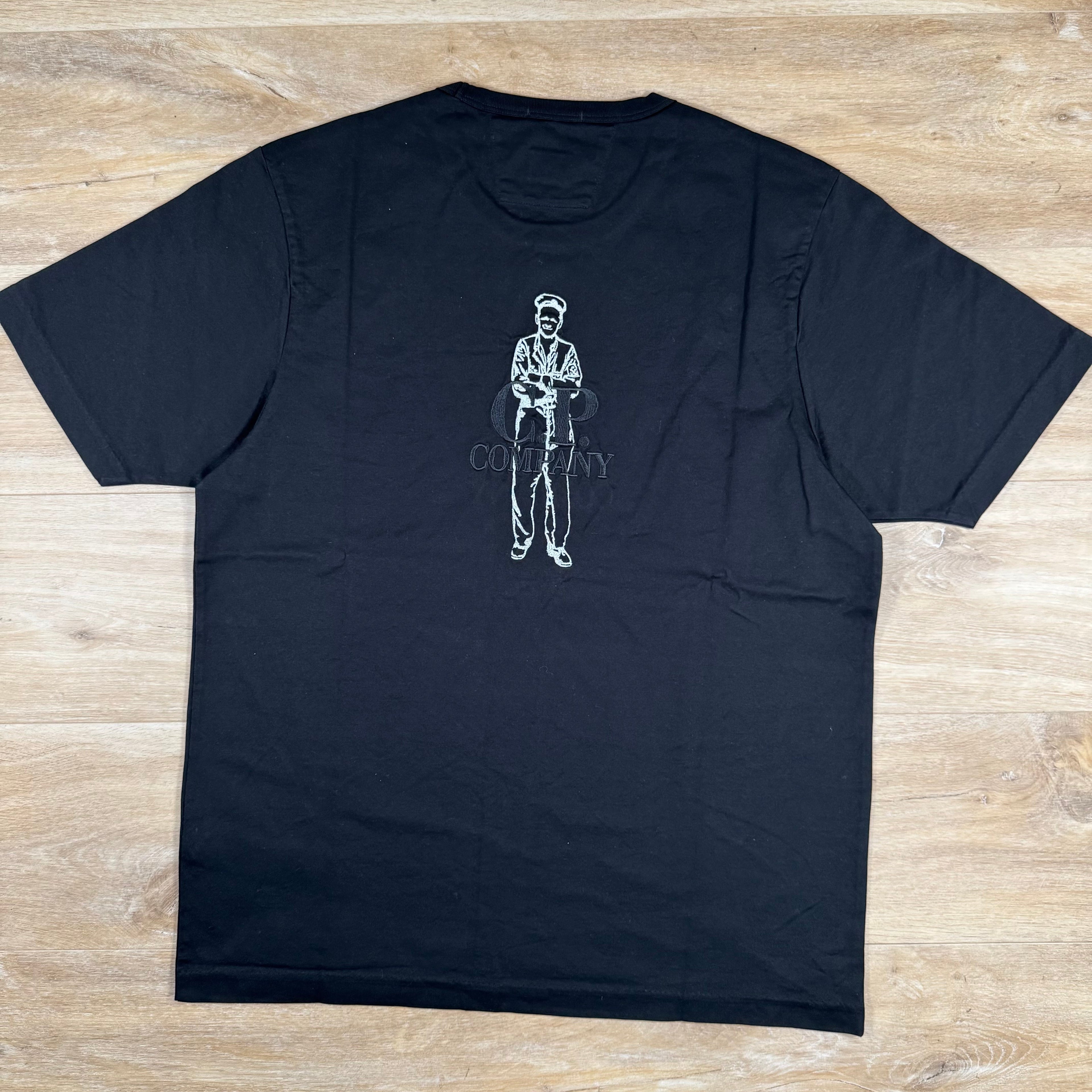 CP Company 30/2 Mercerized Jersey Twisted British Sailor T-Shirt in Black Ironleague