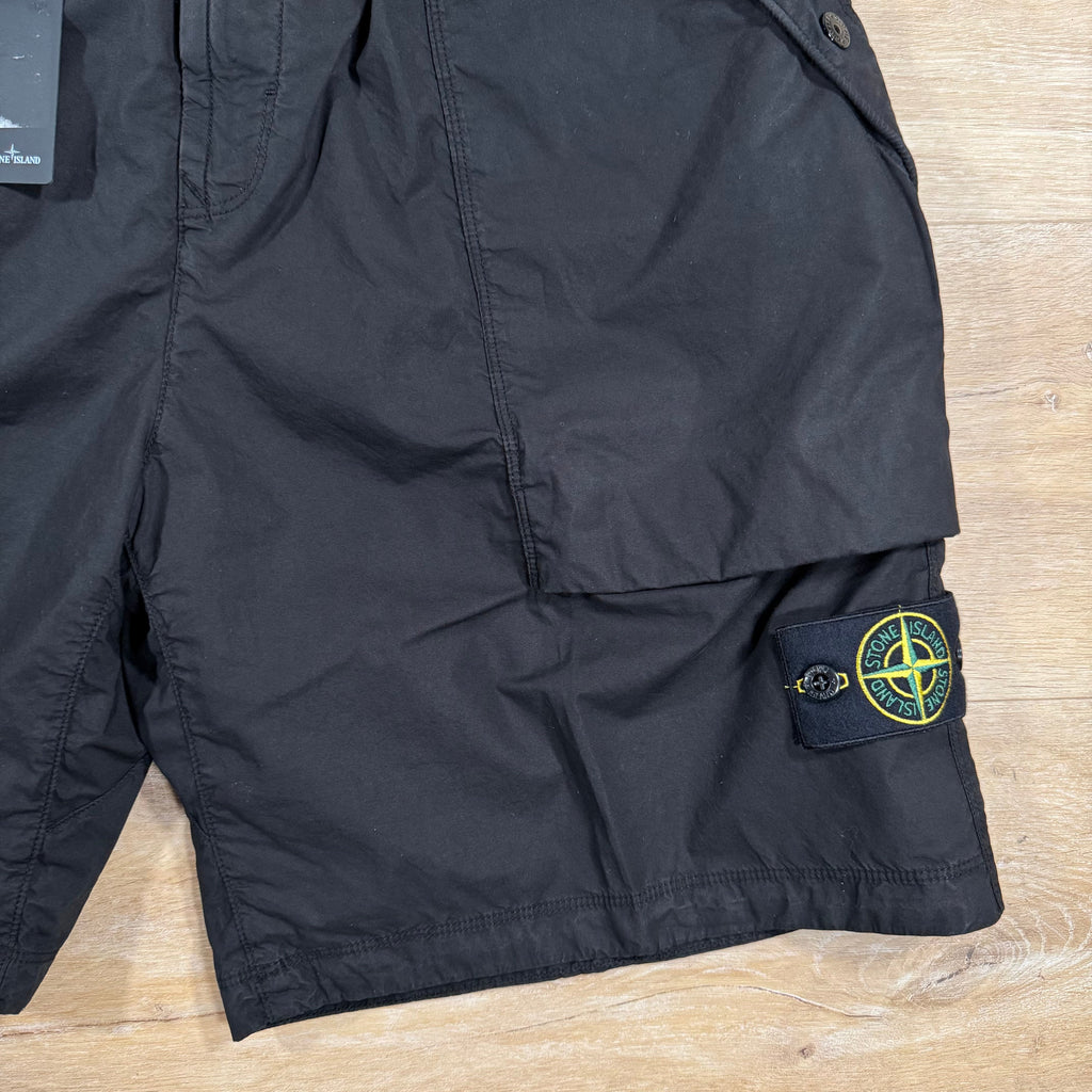Stone Island Stretch Tela Bermuda Shorts in Black Ironleague