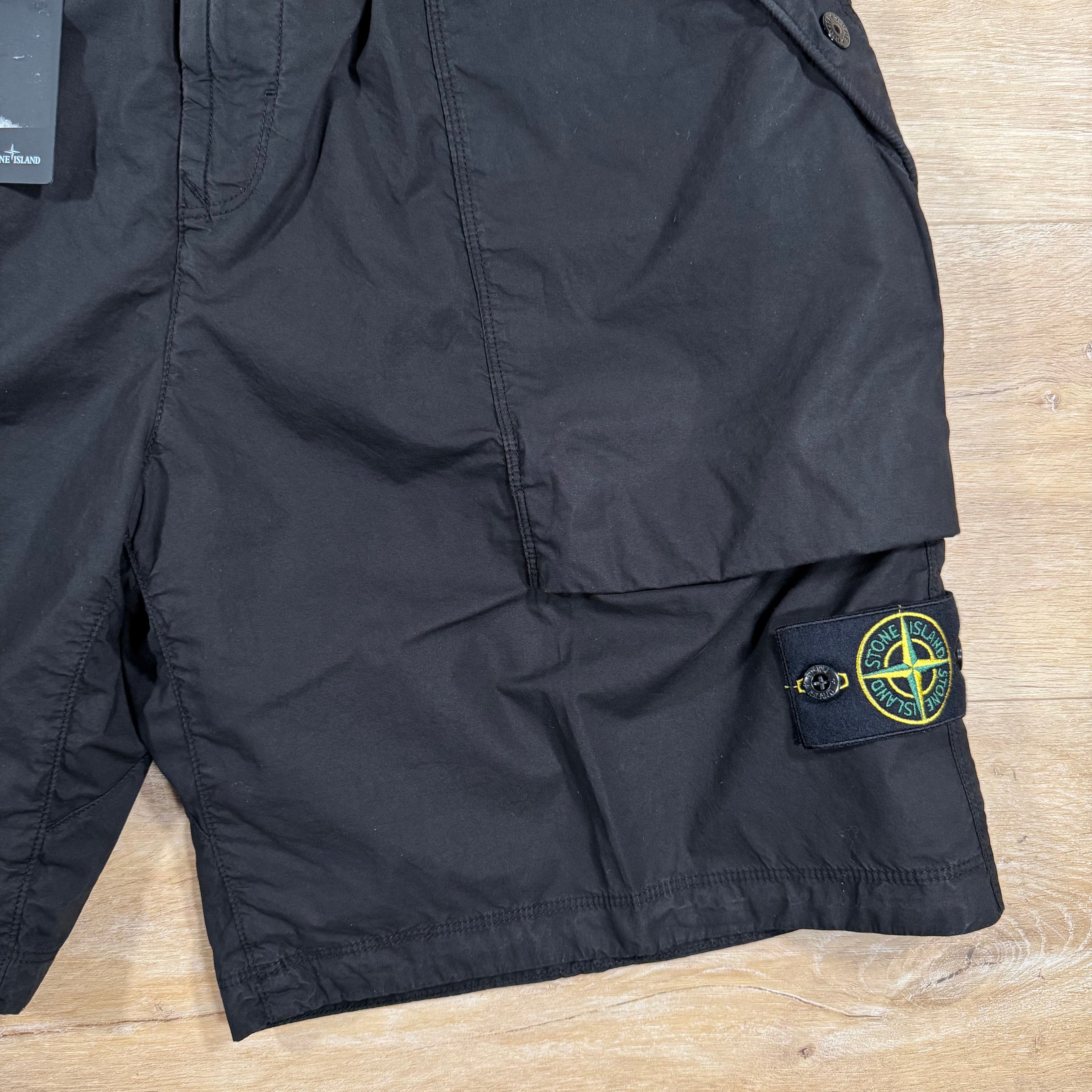 Stone Island Stretch Tela Bermuda Shorts in Black Ironleague
