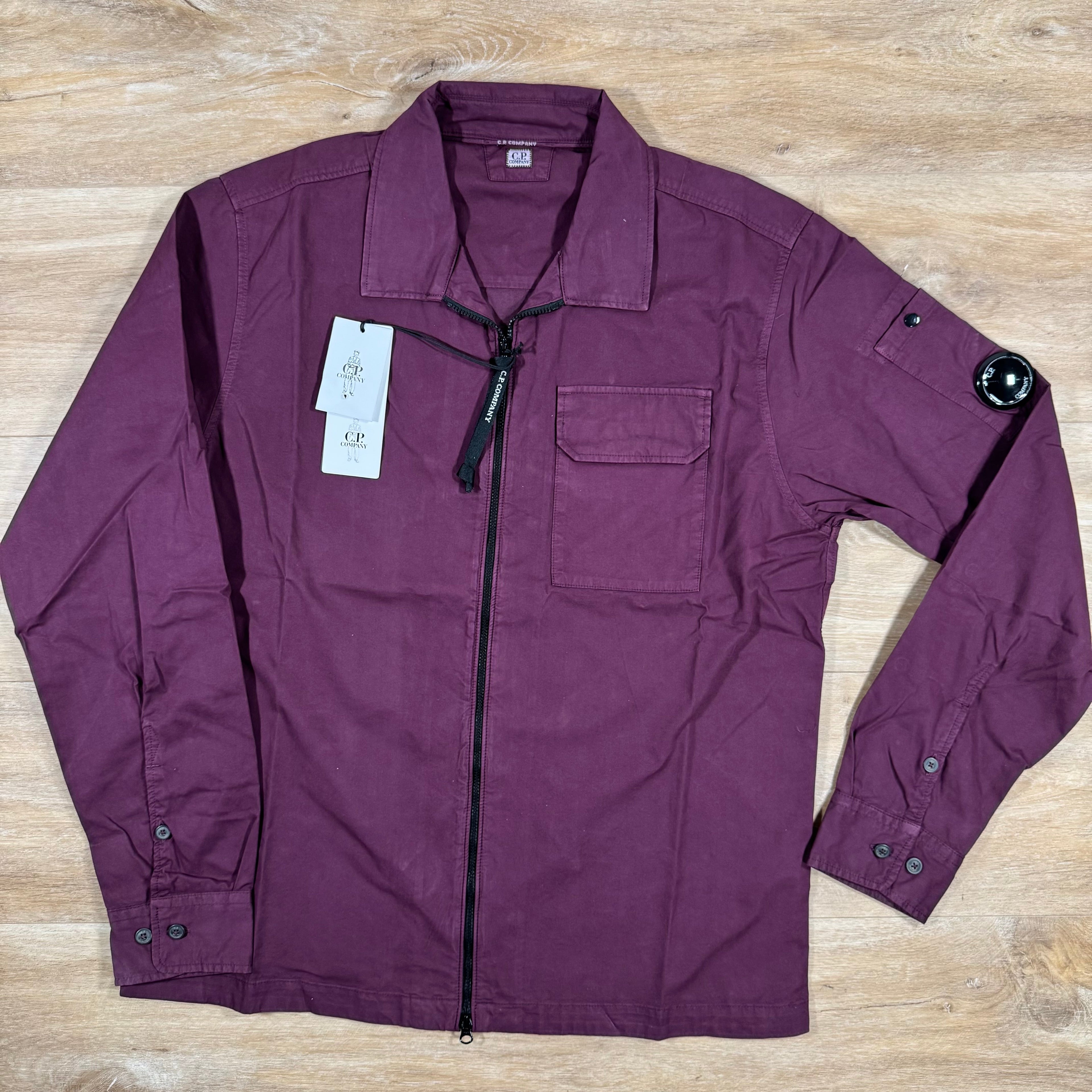 CP Company Gabardine Lens Overshirt in Potent Purple Ironleague