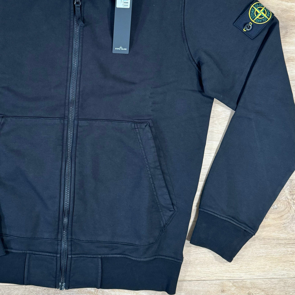 Stone Island Organic Cotton Full-Zip Sweatshirt in Black Ironleague