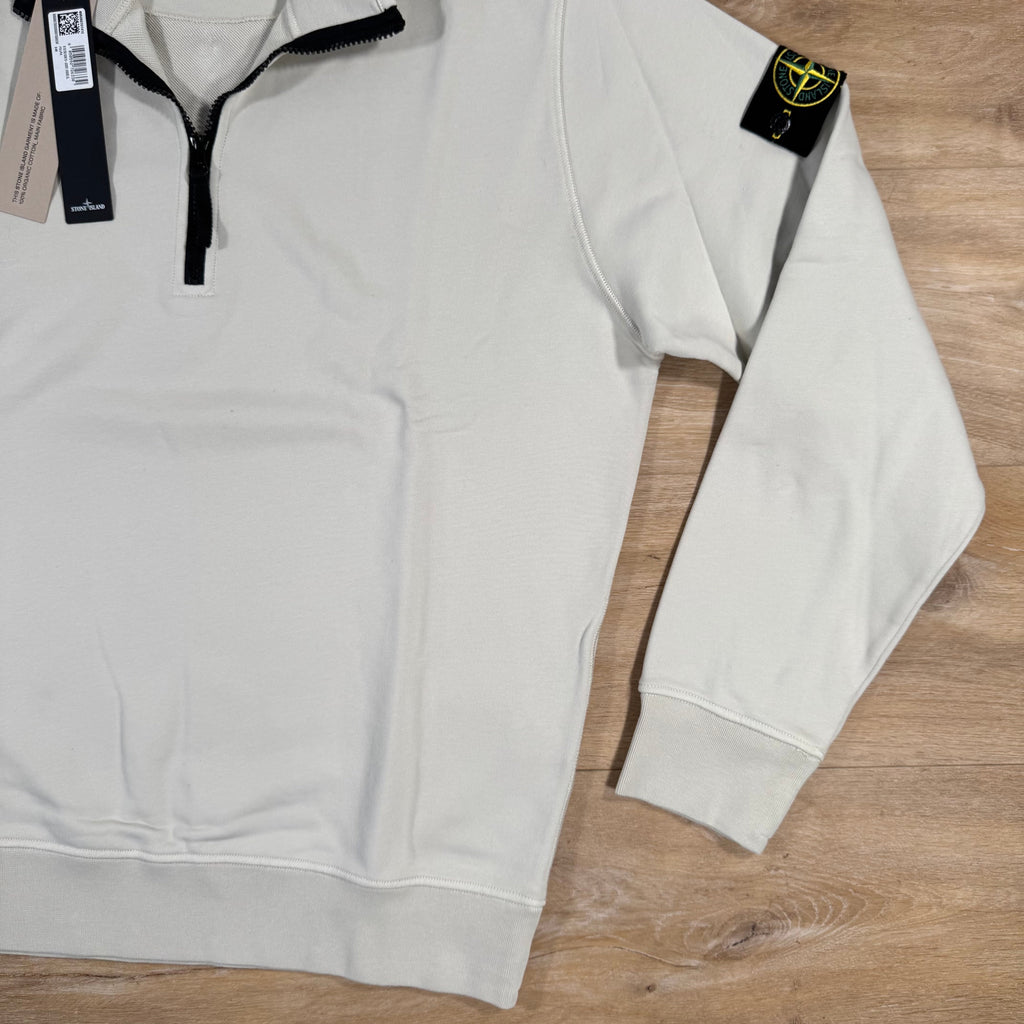 Stone Island Organic Cotton Half-Zip Sweatshirt in Sand Ironleague