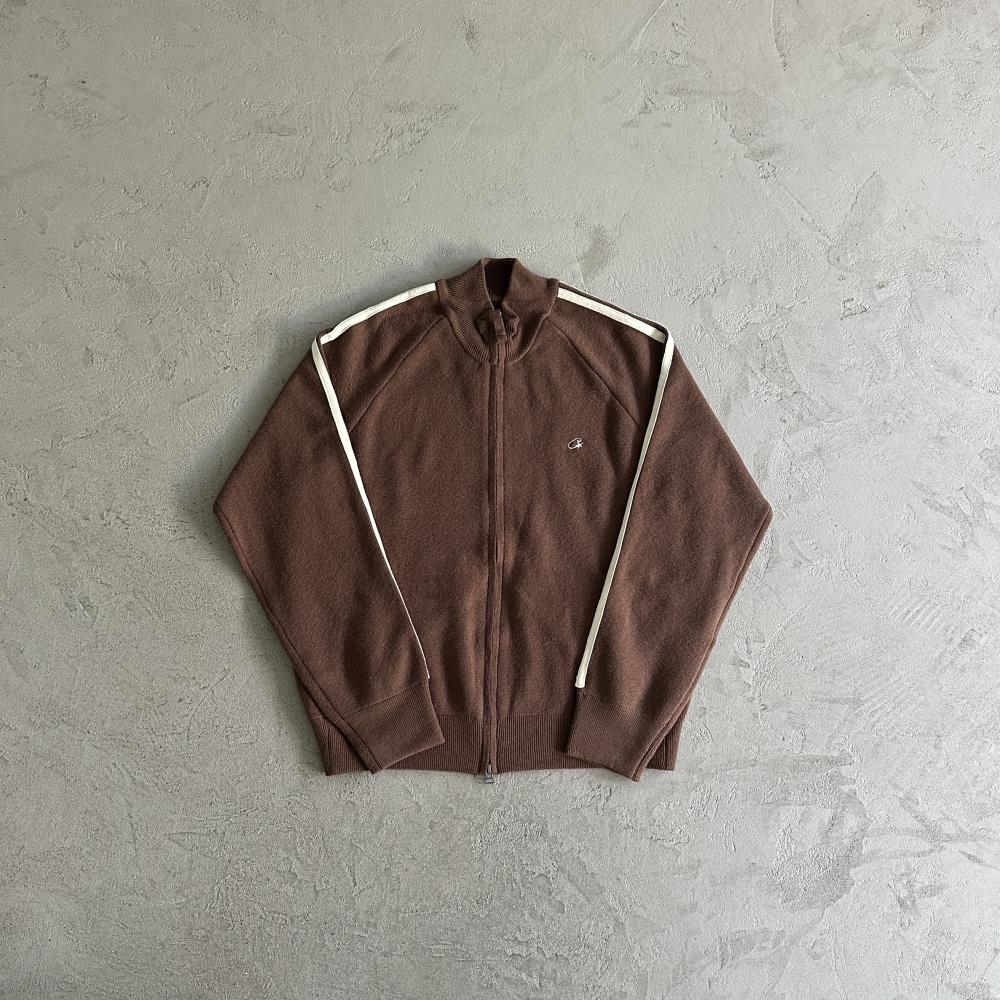 Corteiz Knit Up Zip-Up Fleece - Brown Ironleague