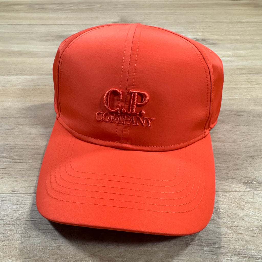CP Company Chrome-R Logo Cap in Poinciana Orange Ironleague