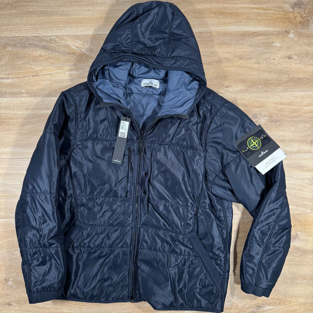 Stone Island Run-Proof Nylon Mesh-TC Reversible Jacket in Navy Ironleague