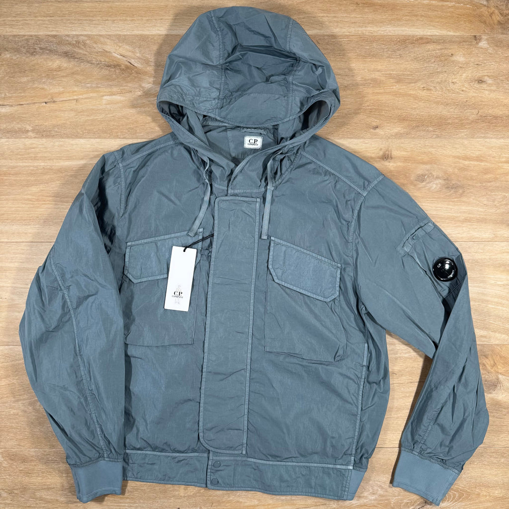 CP Company Chrome-R Hooded Lens Jacket in Stormy Weather - Blue Ironleague