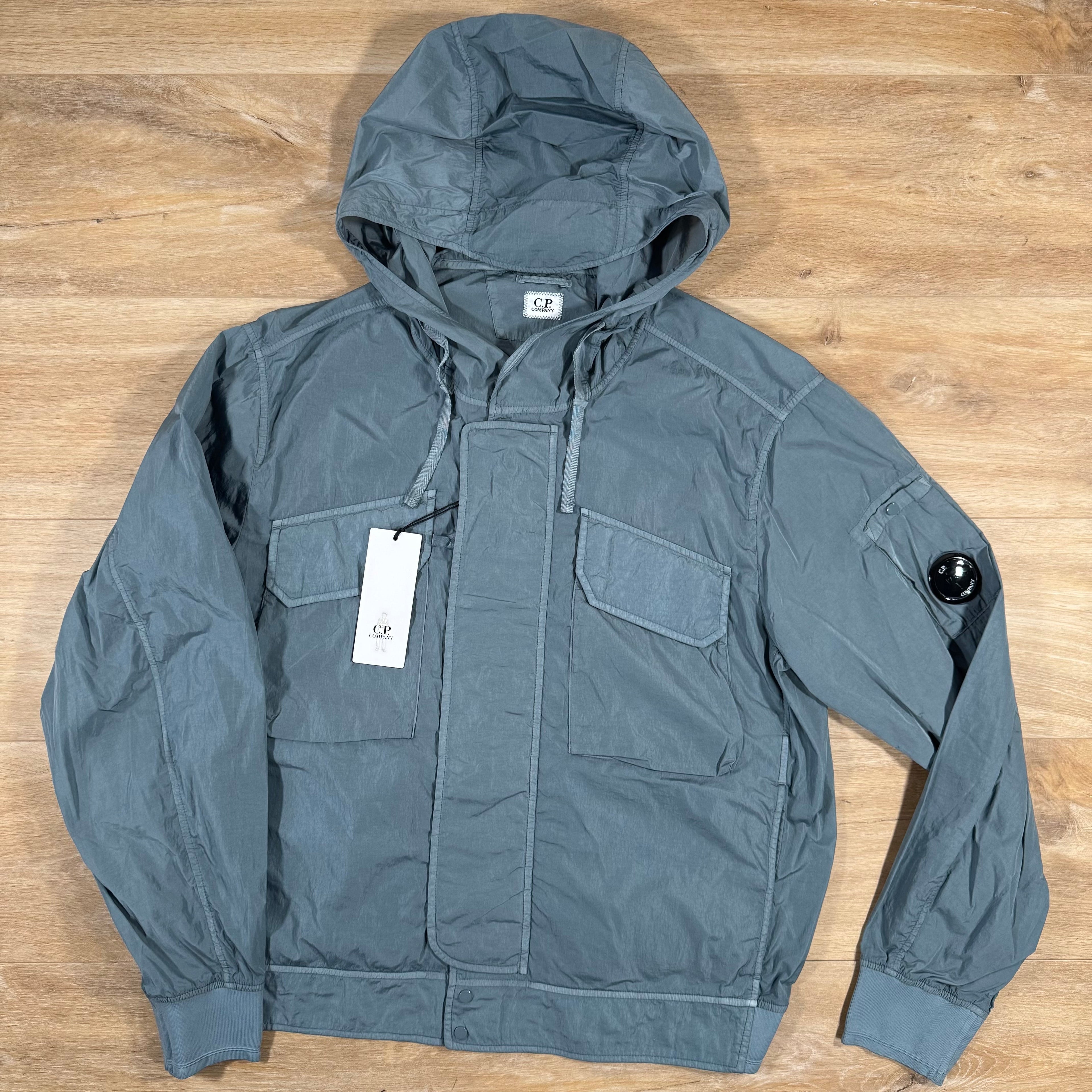 CP Company Chrome-R Hooded Lens Jacket in Stormy Weather - Blue Ironleague