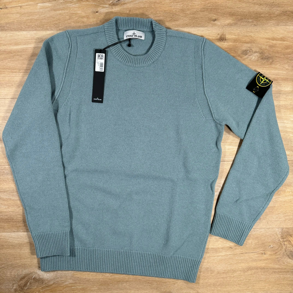 Stone Island Lambswool Crewneck Sweatshirt in Green Grey Ironleague