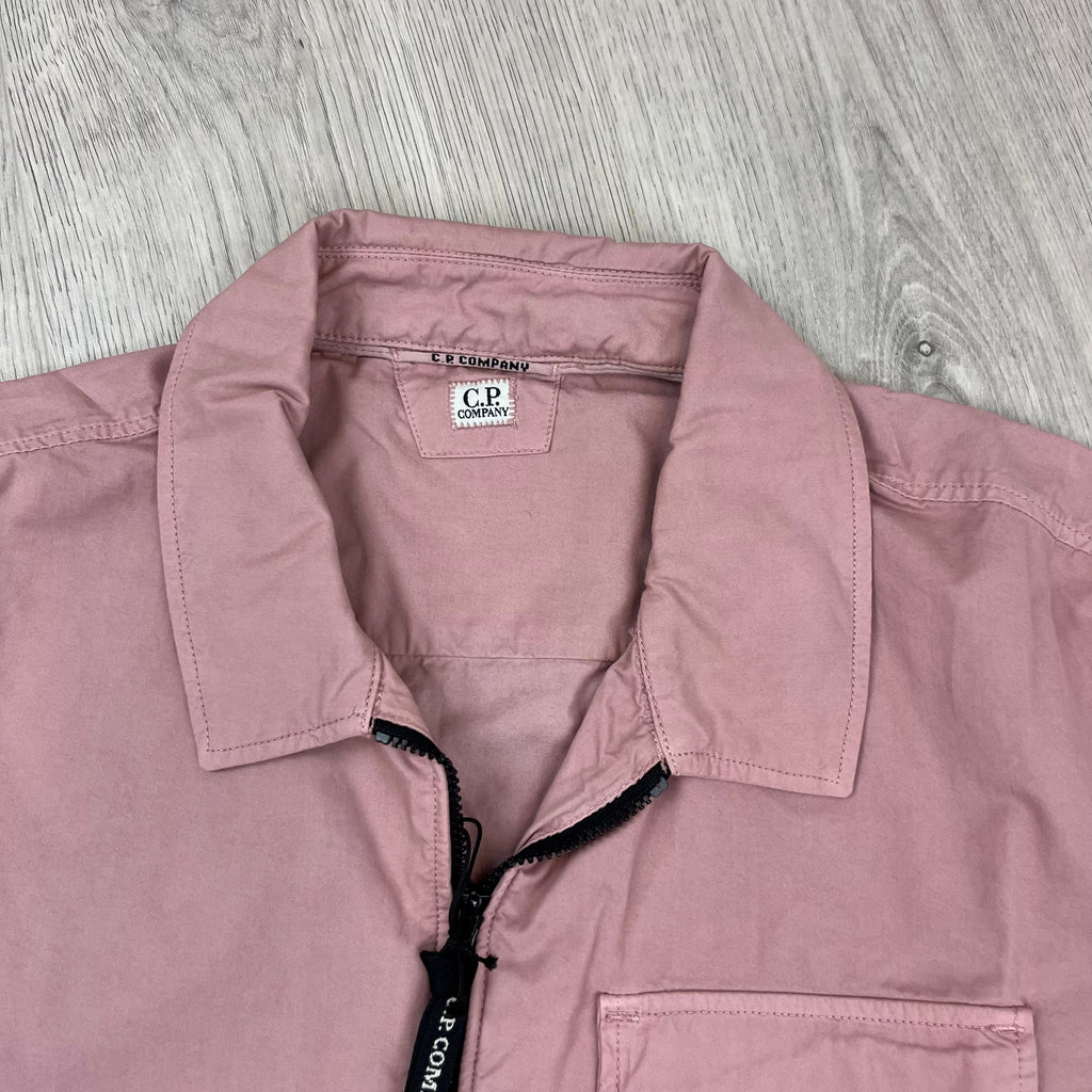 CP Company Zip Overshirt - Mauve Ironleague