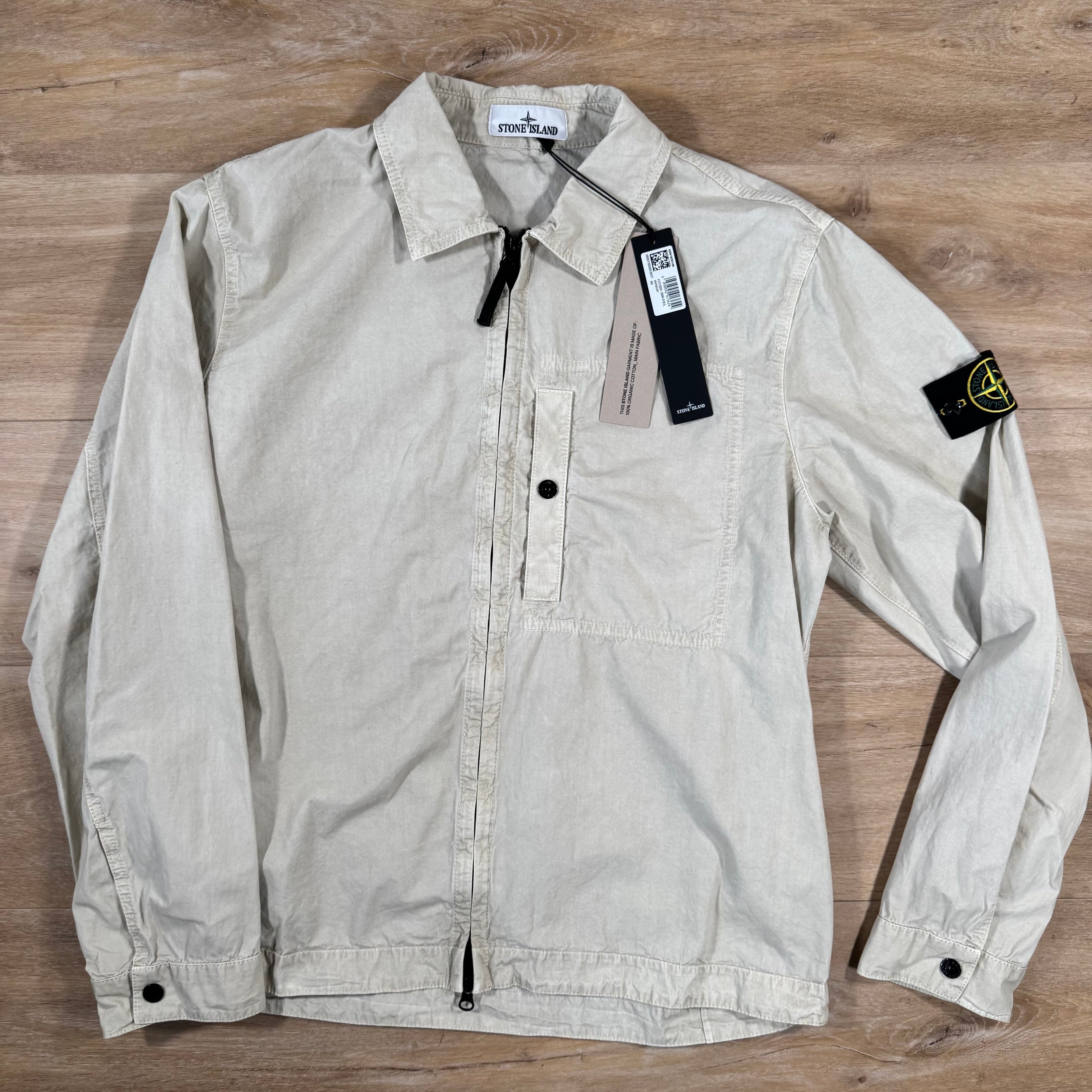 Stone Island Brushed Canvas Old Treatment Overshirt in Sand Ironleague