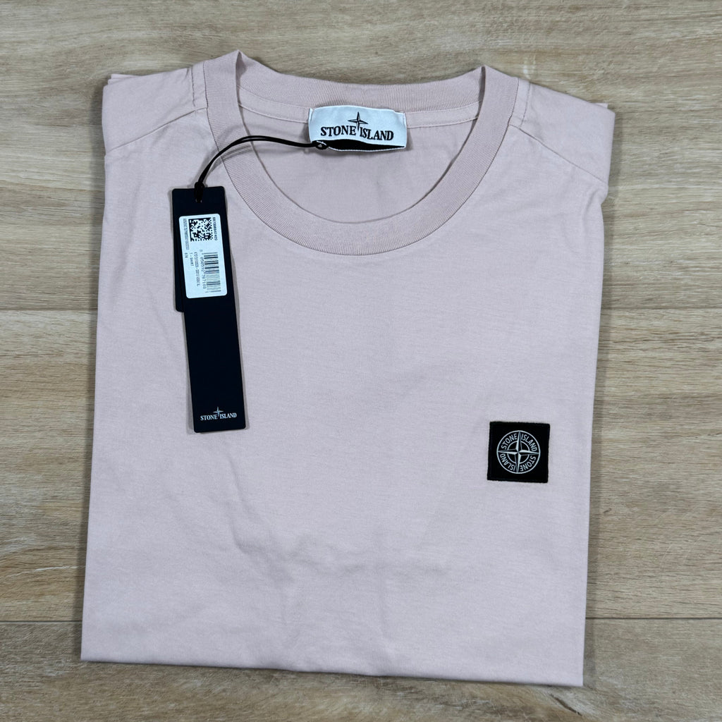 Stone Island Patch Logo T-Shirt in Antique Rose Ironleague