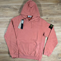 Stone Island Brushed Cotton Pullover Hoodie in Orange Ironleague
