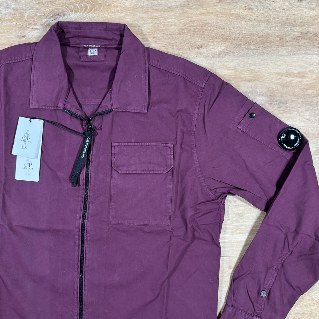 CP Company Gabardine Lens Overshirt in Potent Purple Ironleague
