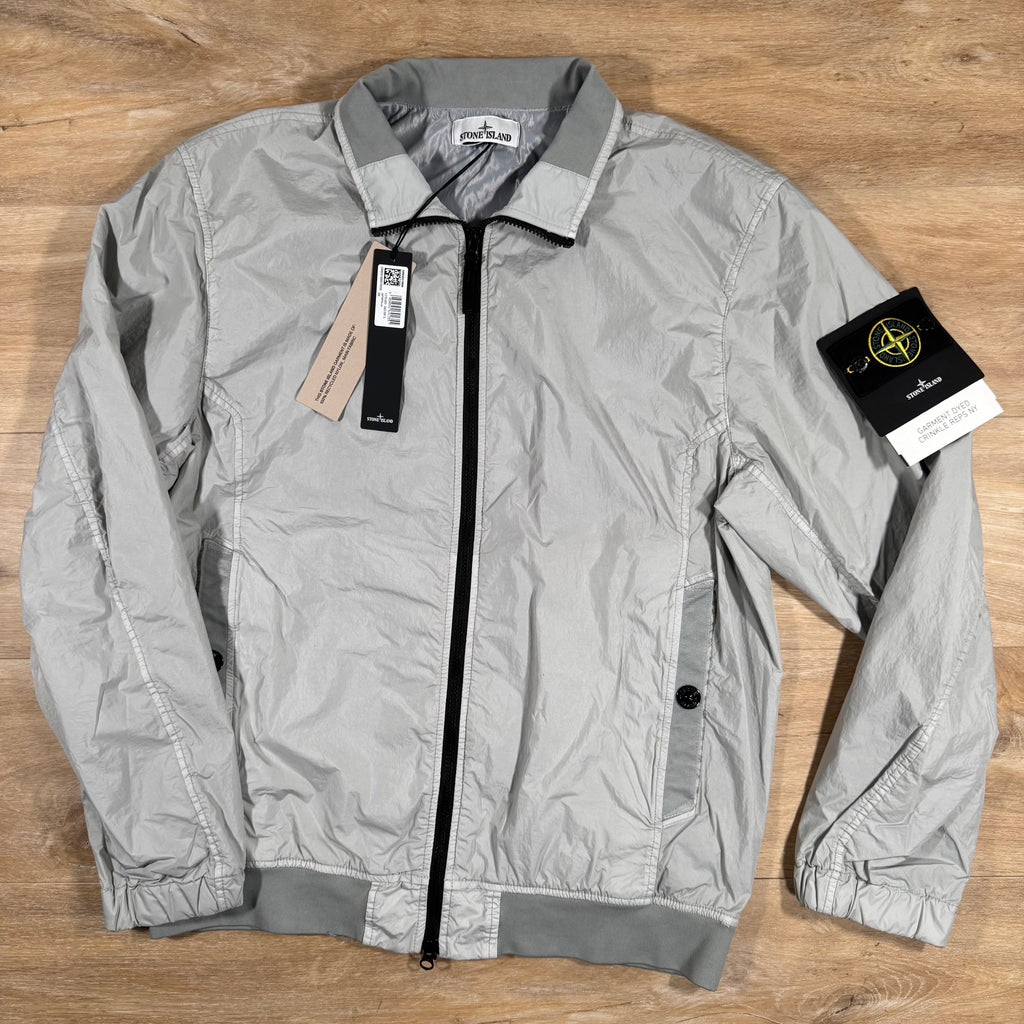 Stone Island Crinkle Reps R-NY Bomber Jacket in Pearl Grey Ironleague