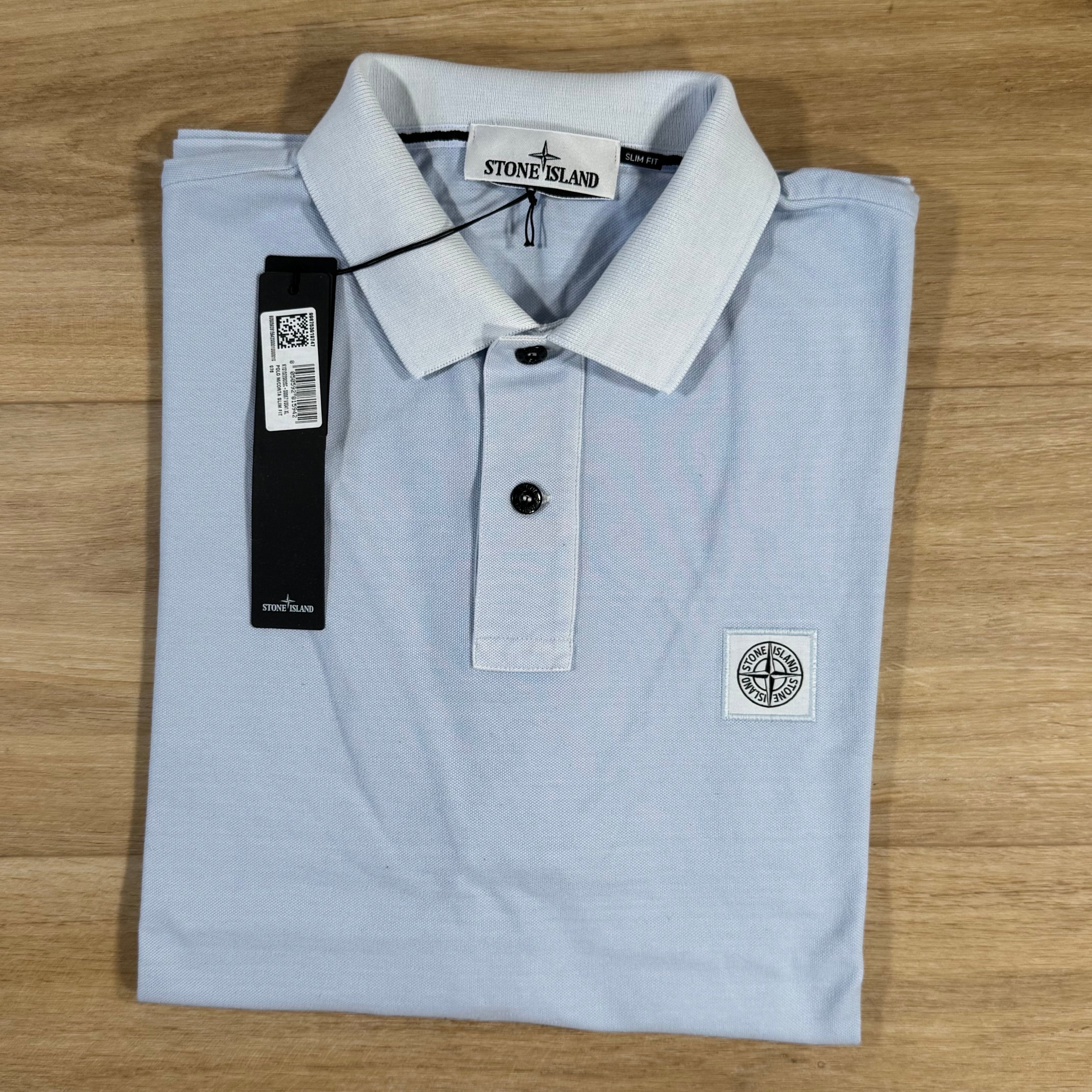 Stone Island Organic Cotton Overdye Polo Shirt in Sky Blue Ironleague