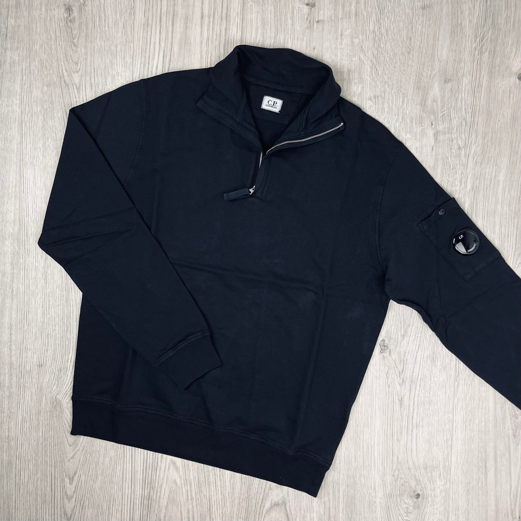 CP Company Light Fleece Zip Sweatshirt - Black Ironleague