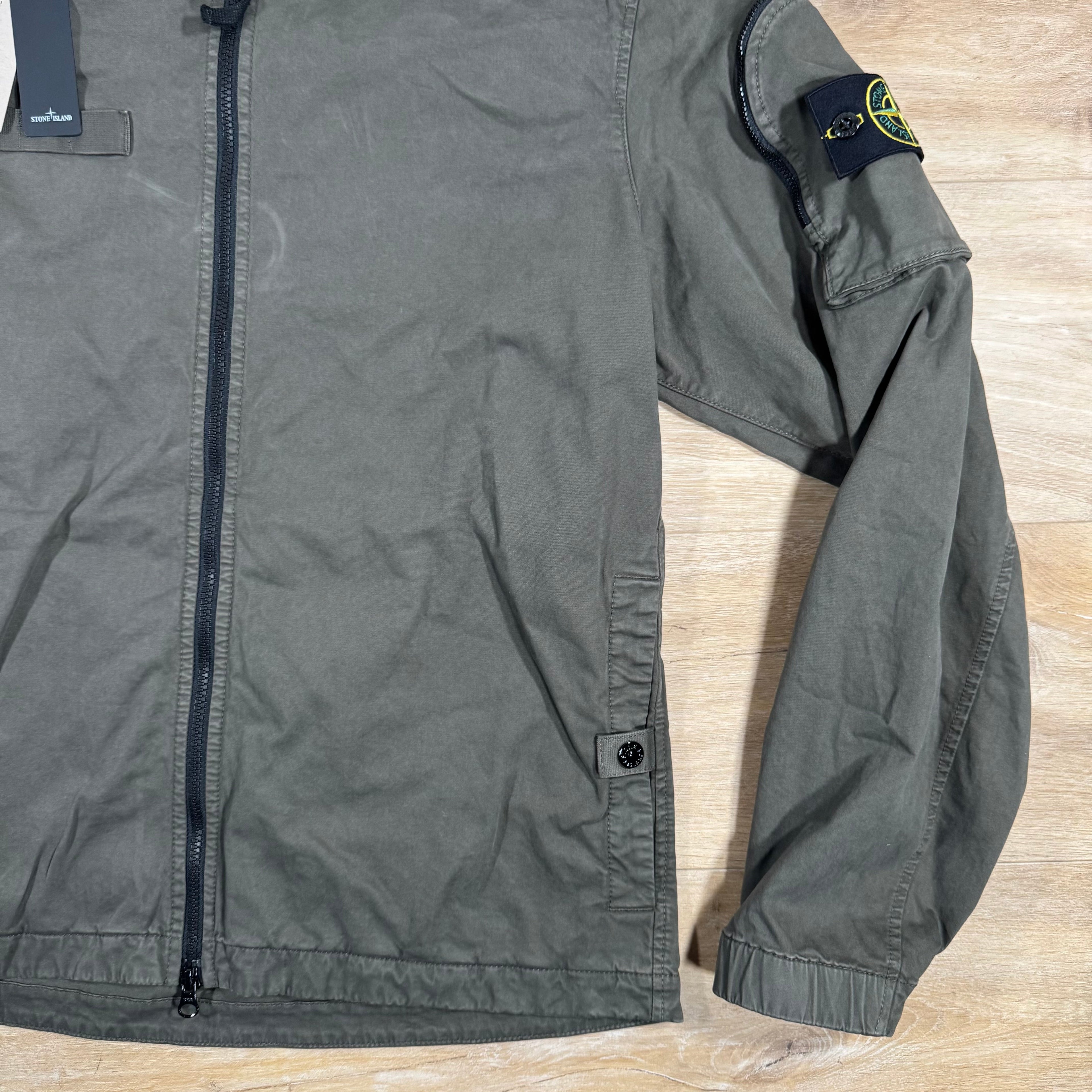 Stone Island Stretch Twill Overshirt in Military Green Ironleague