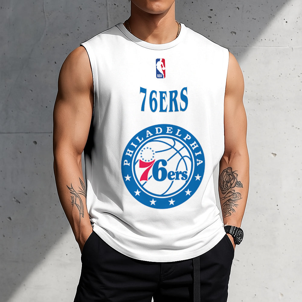 FINAL SALE - NEW CUSTOMIZED NBA26 P76 PHILADELPHIA 76ERS TANKTOP & GYM SHIRT