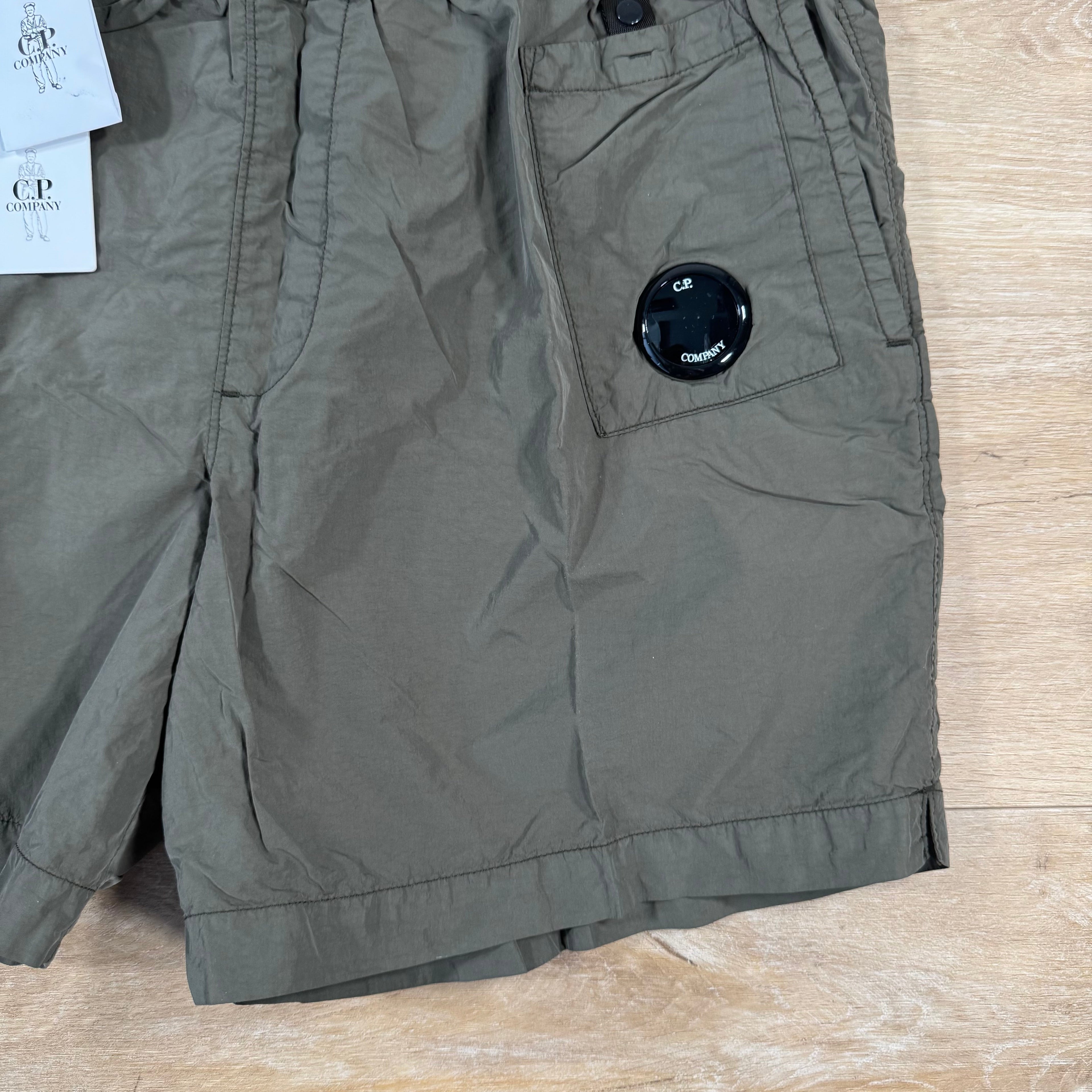 CP Company Flatt Nylon Lens Swim Shorts in Ivy Green Ironleague