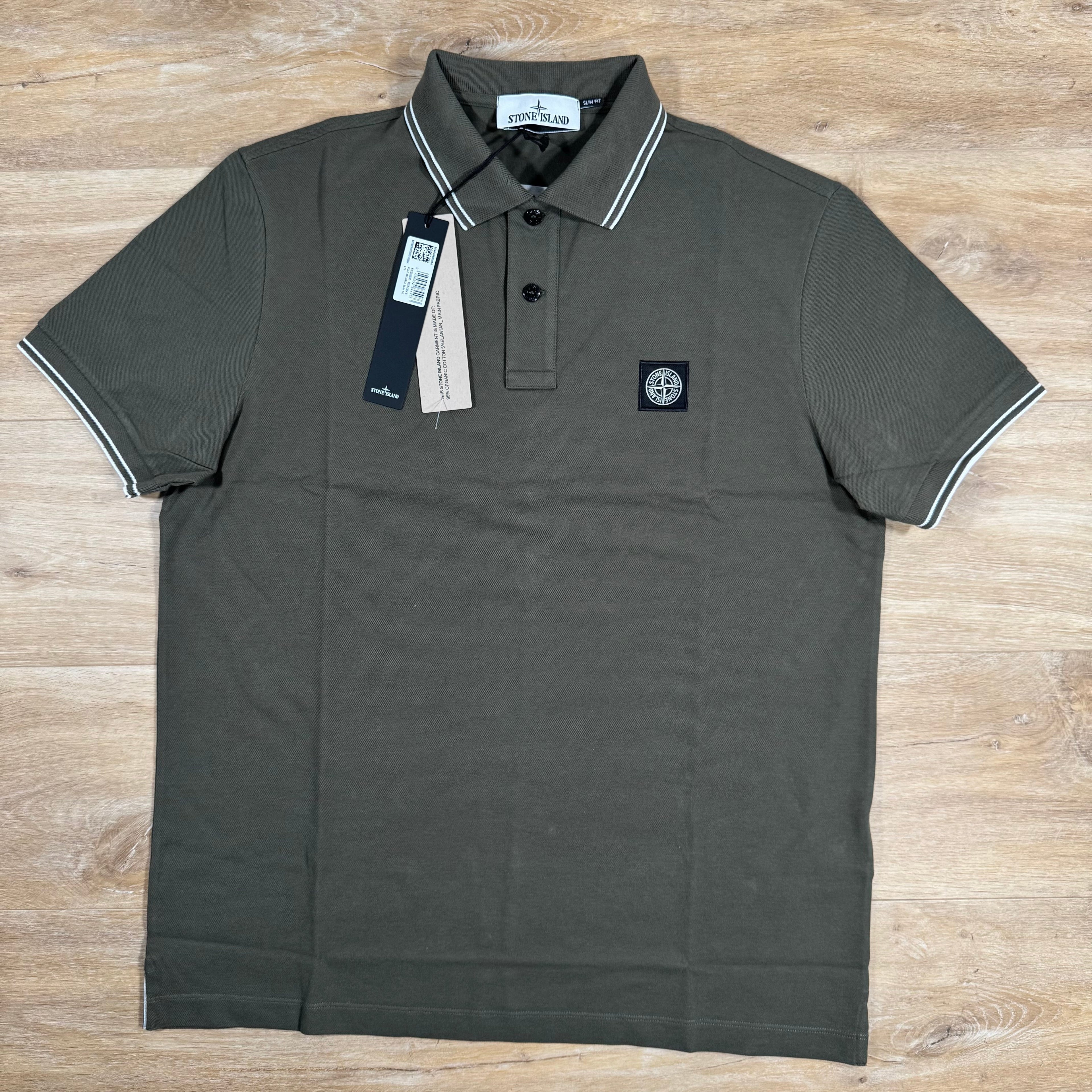 Stone Island Organic Cotton Pique Polo Shirt in Military Green Ironleague