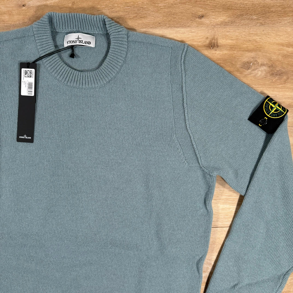 Stone Island Lambswool Crewneck Sweatshirt in Green Grey Ironleague