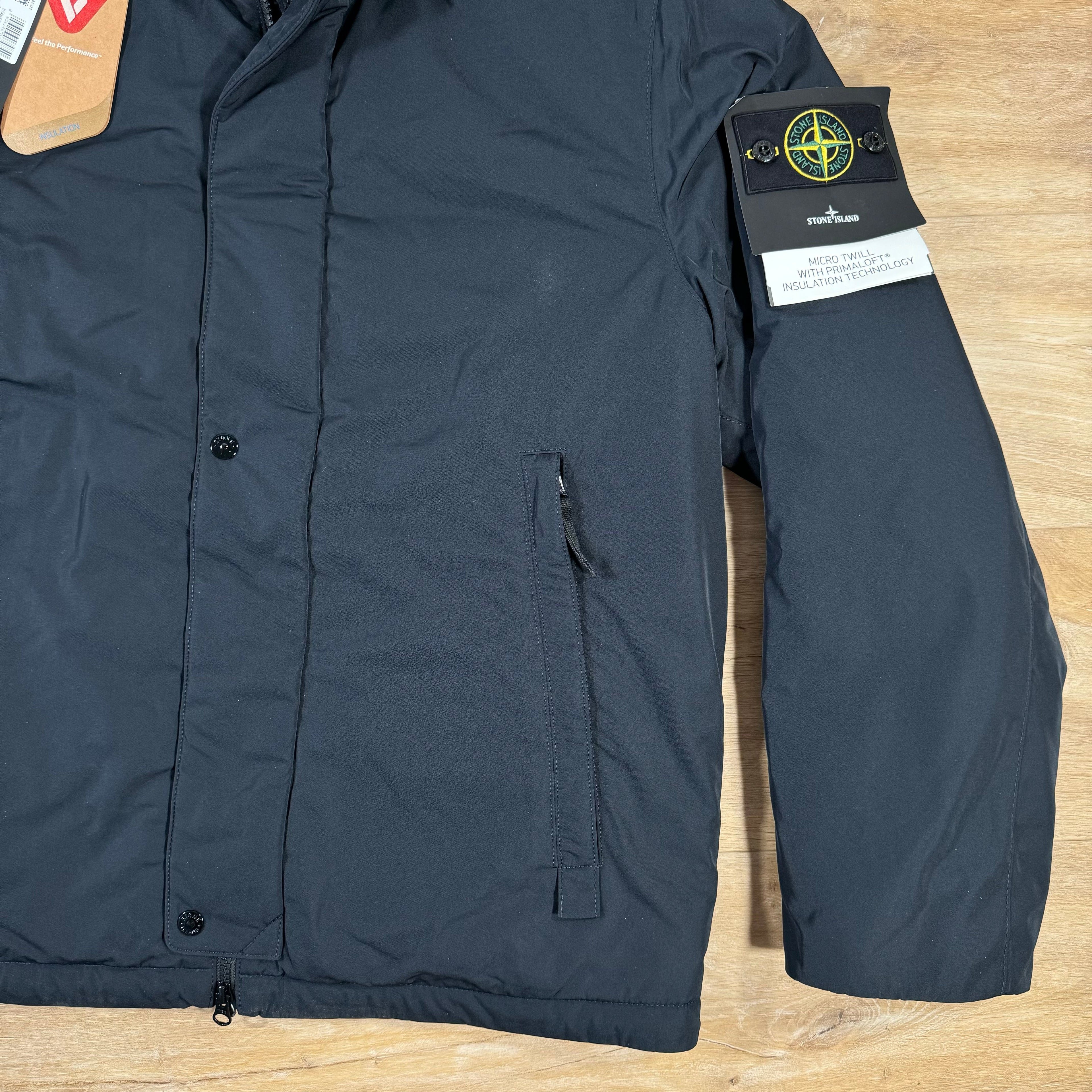 Stone Island Polyester Micro Twill Jacket in Navy Ironleague