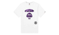 BAPE Aape Foil Moonface T-Shirt White / Purple CA5CEA57