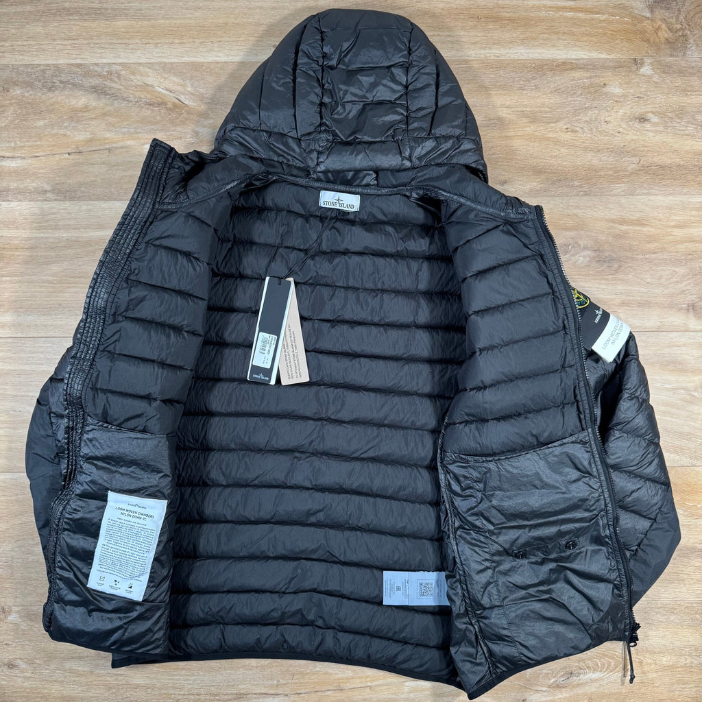 Stone Island Loom Woven Nylon Down-TC Jacket in Black Ironleague