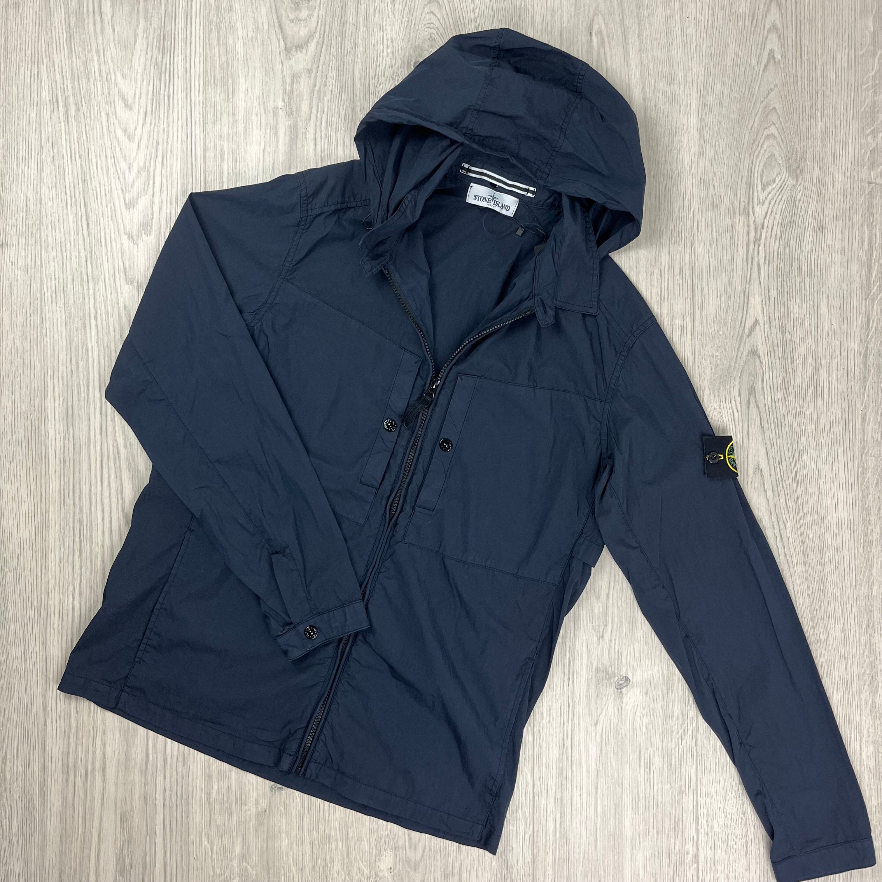 Stone Island Hooded Overshirt - Navy Ironleague