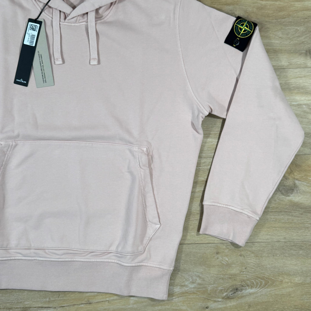 Stone Island Organic Cotton Fleece Pullover Hoodie in Antique Rose Ironleague