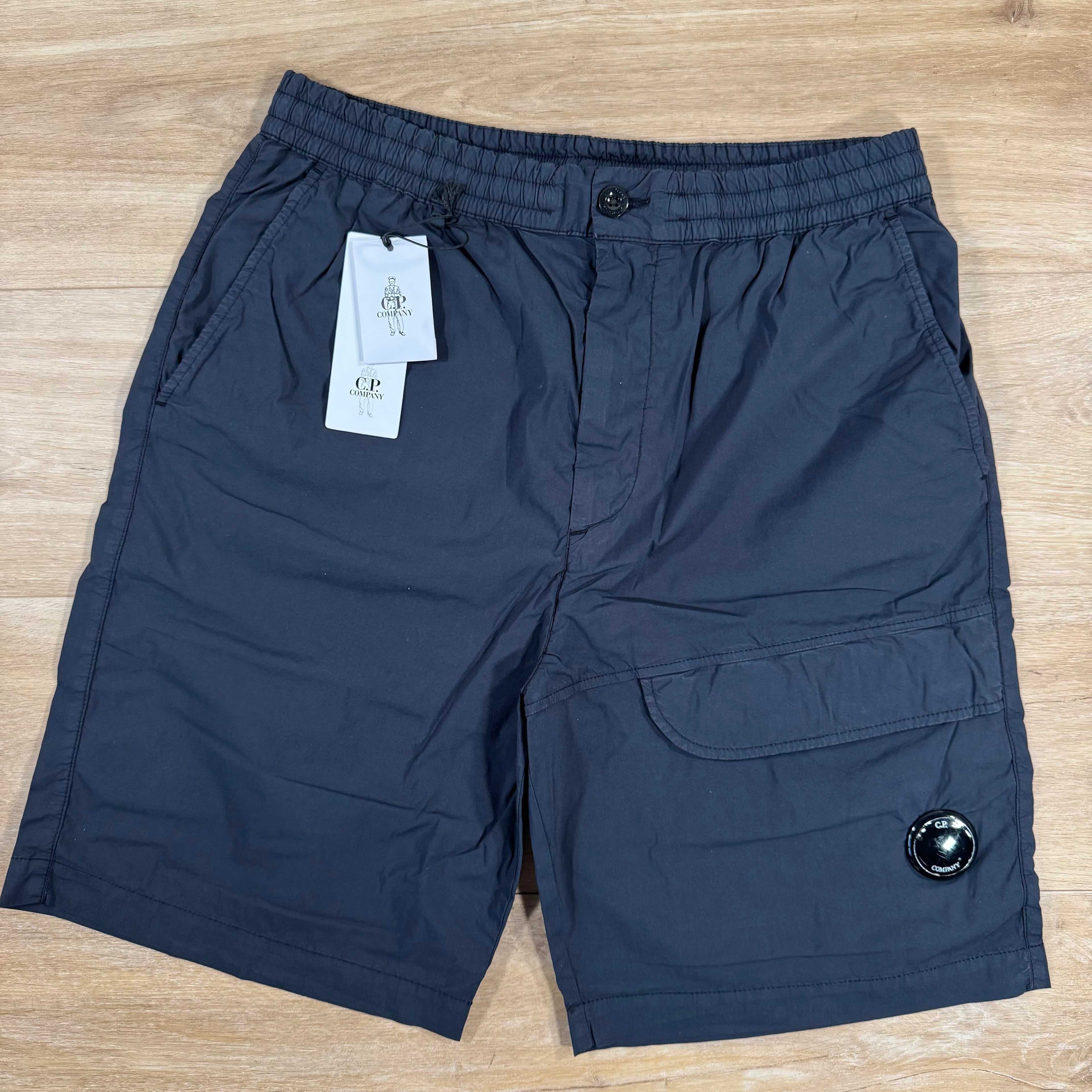 CP Company 50 Fili Stretch Cargo Shorts in Navy Ironleague
