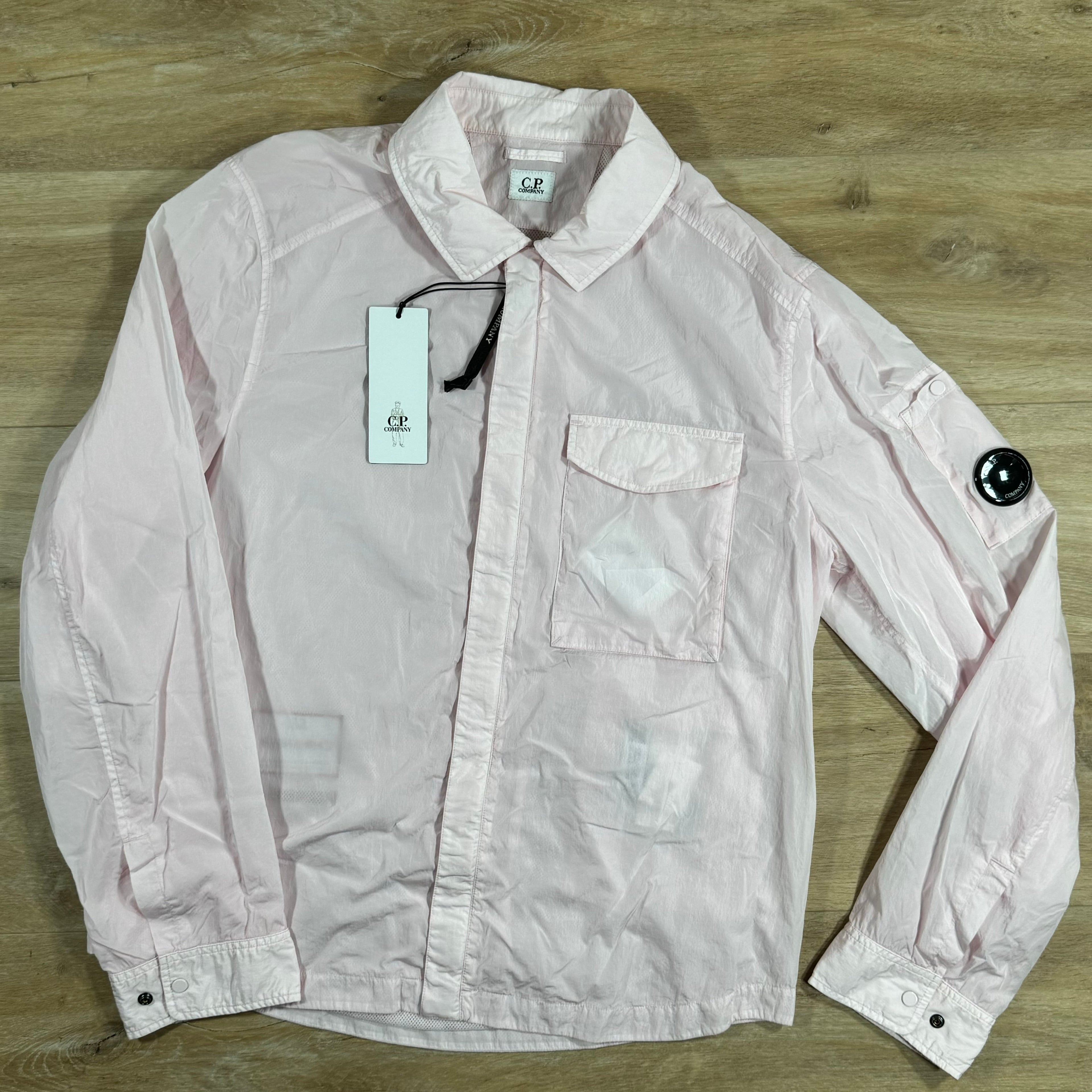 CP Company Chrome Lens Overshirt in Heavenly Pink Ironleague