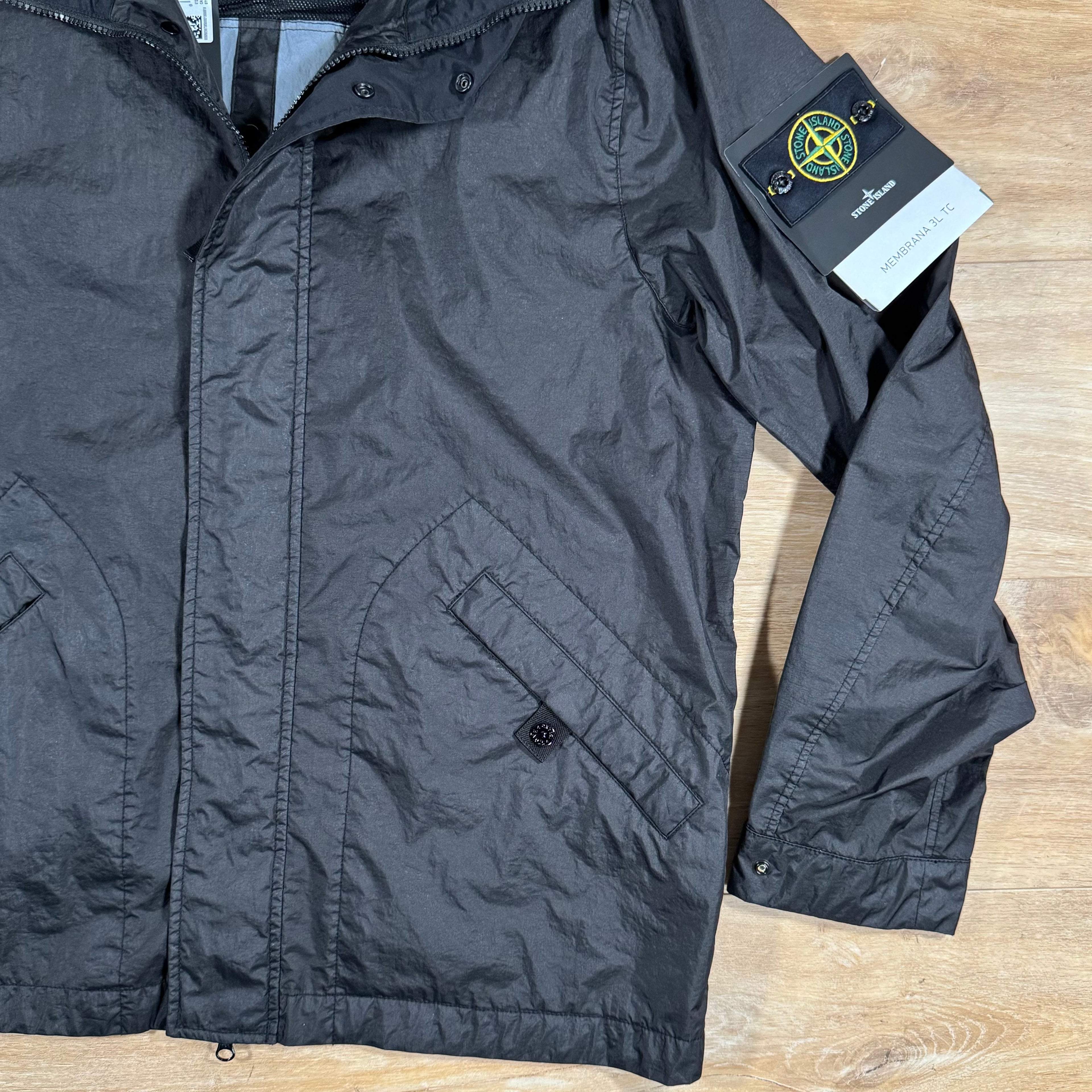 Stone Island Membrana 3L TC Jacket in Black Ironleague