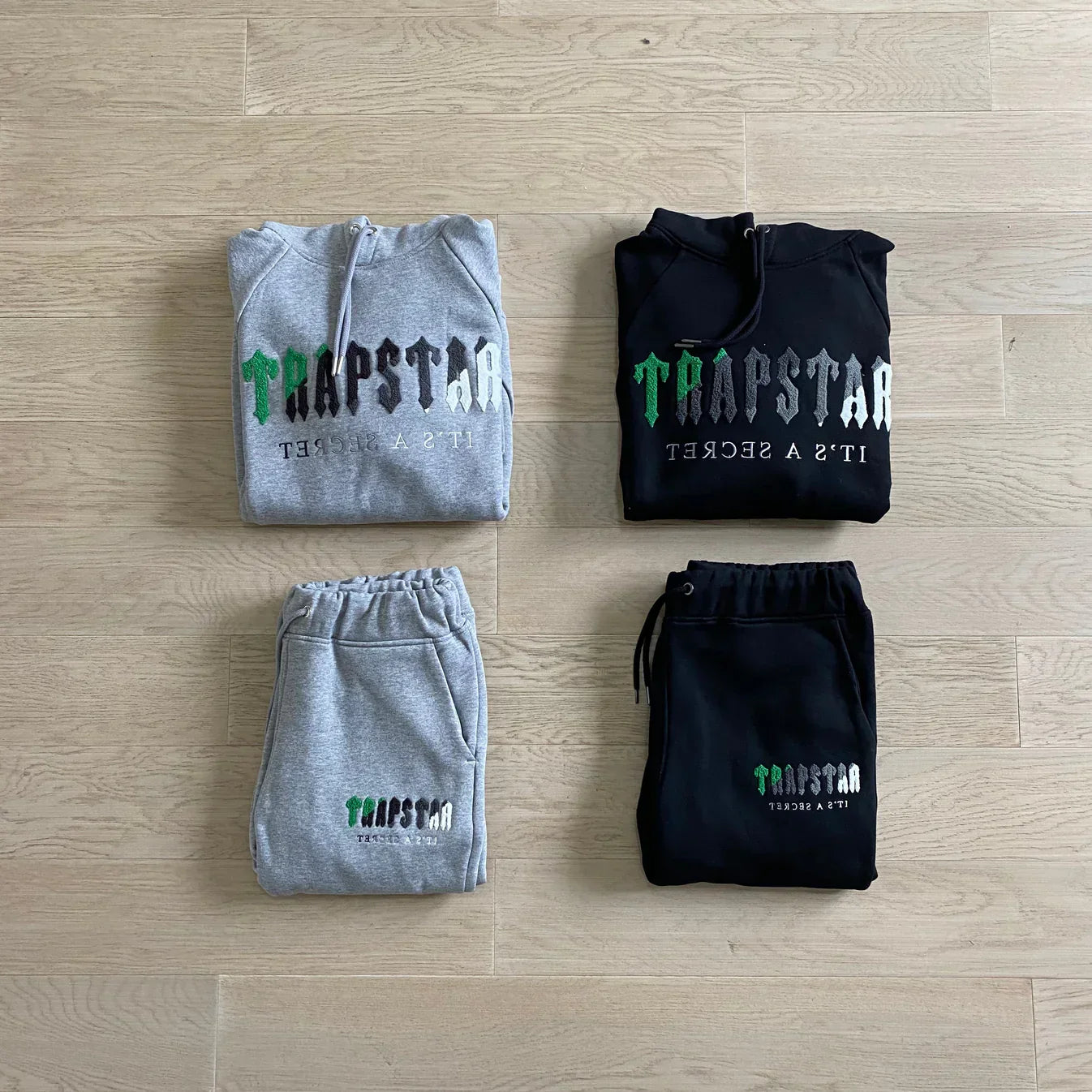 Trapstar Chenille Decoded Tracksuit - Black/Grey Ironleague