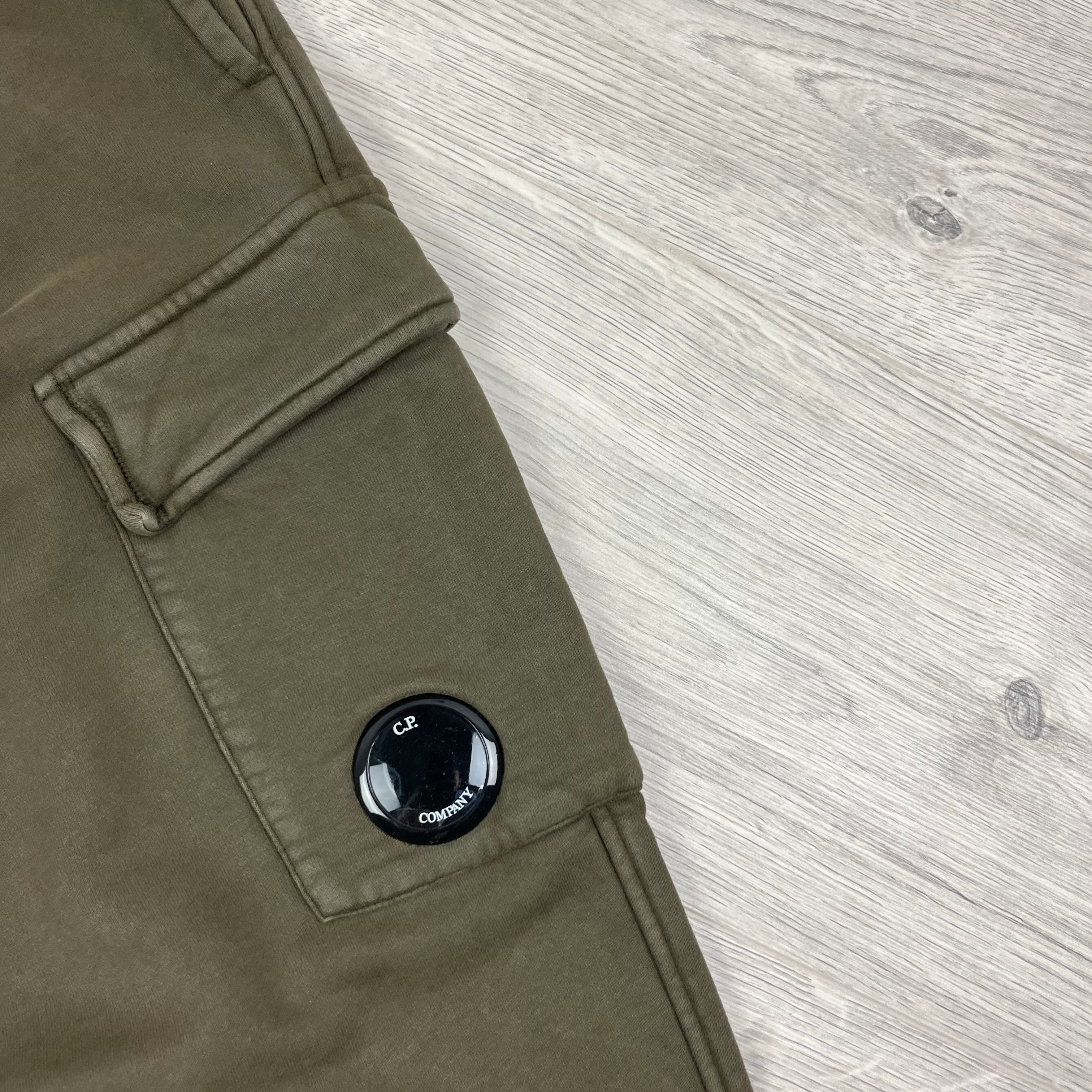 CP Company Raised Fleece Sweatpants - Ivy Green Ironleague