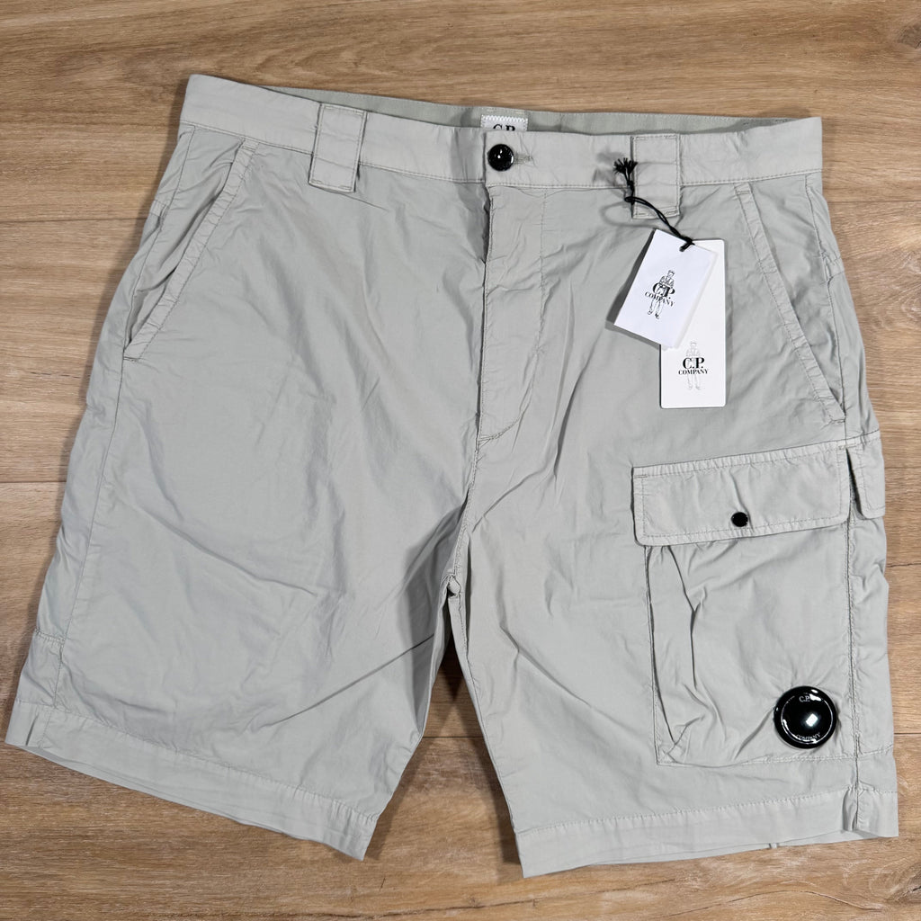 CP Company 50 Fili Stretch Cargo Shorts in Blue Fox - Grey Ironleague