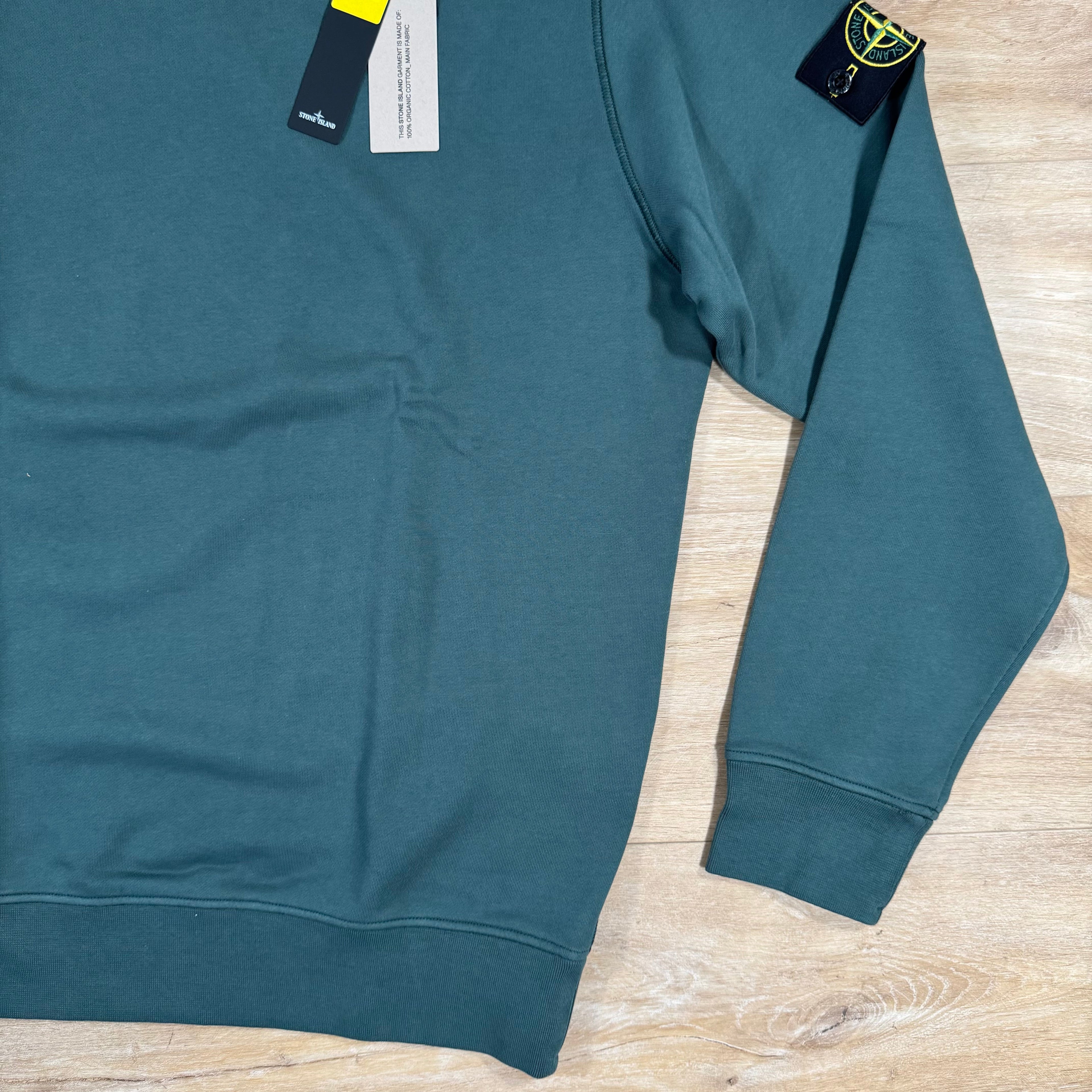 Stone Island Organic Cotton Fleece Sweatshirt in Bottle Green Ironleague