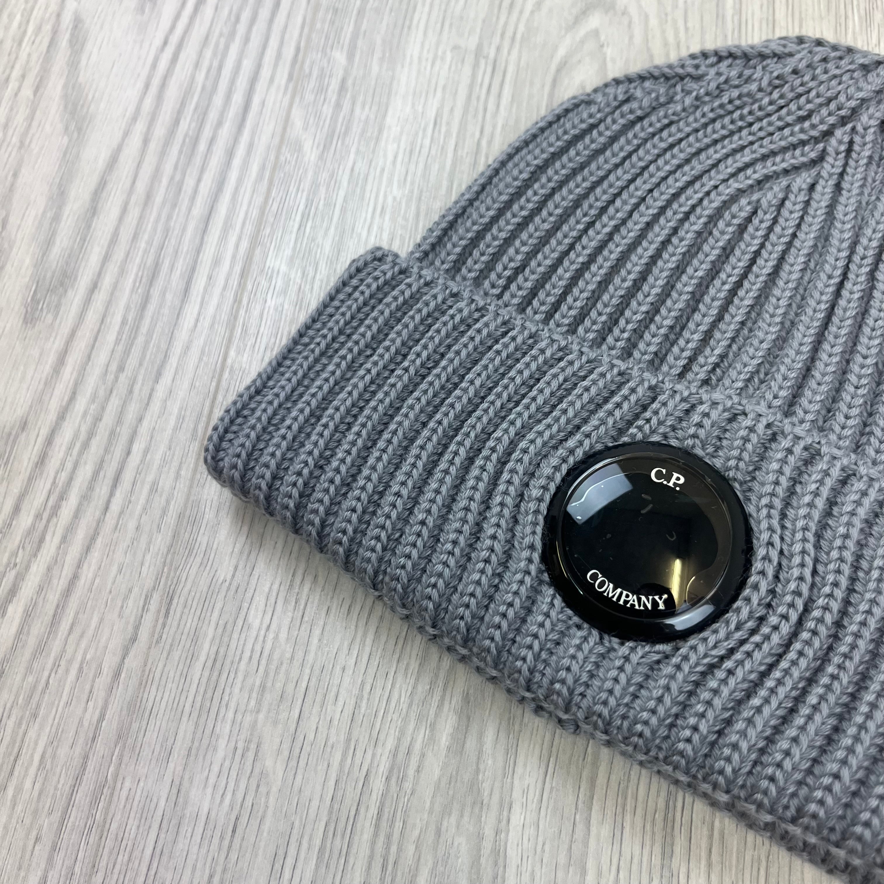 CP Company Lens Beanie - Grey Ironleague