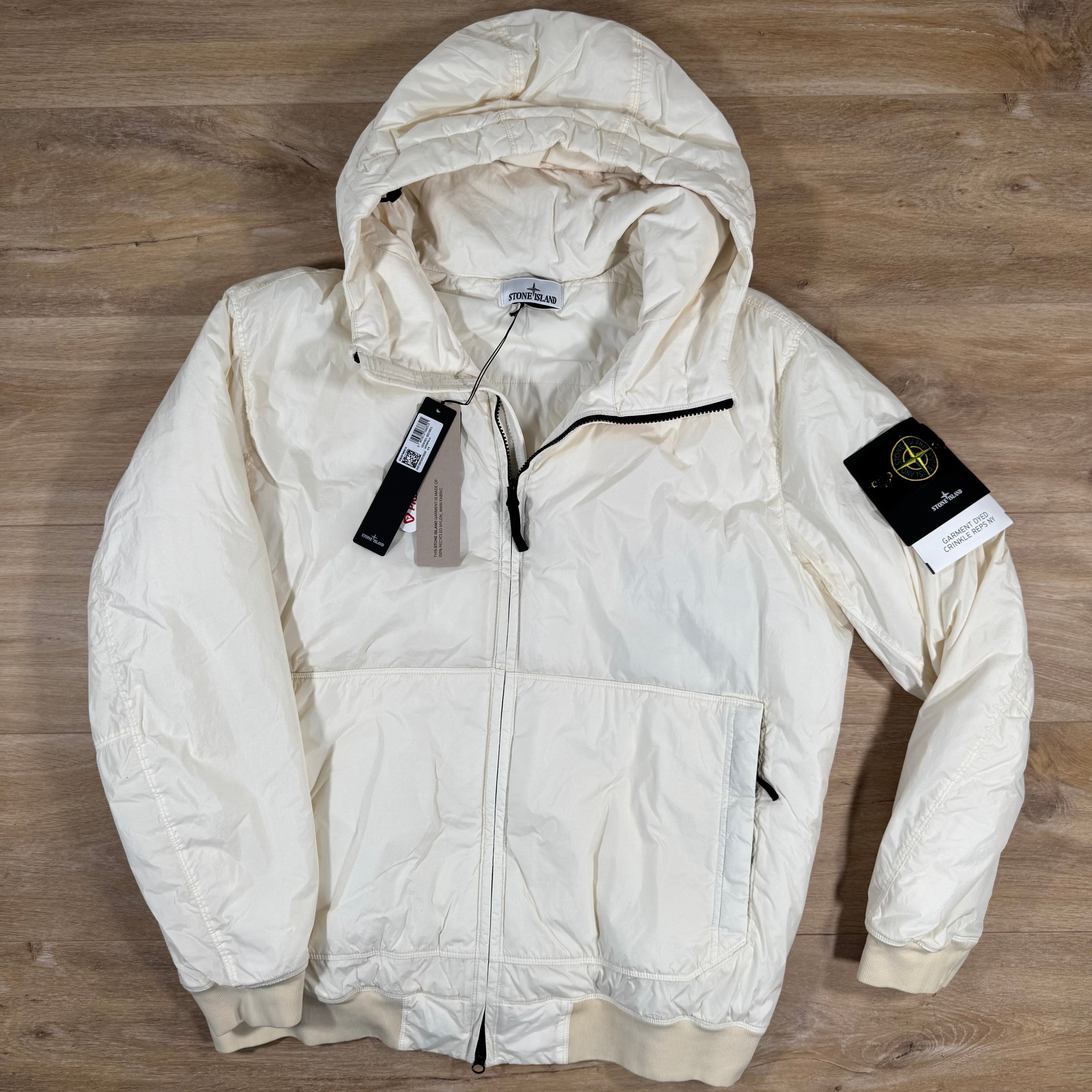 Stone Island Crinkle Reps NY Padded Jacket in Ivory Ironleague