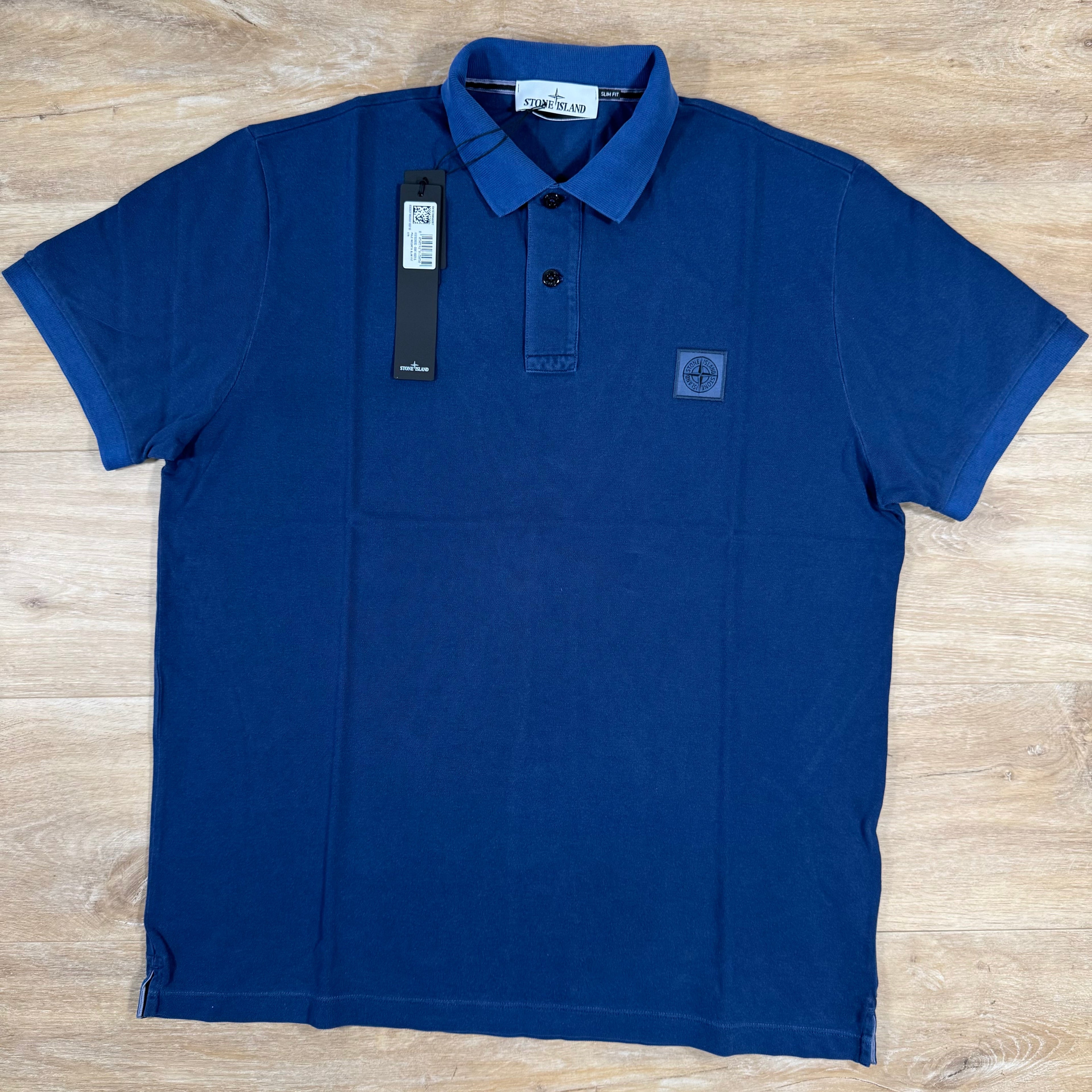 Stone Island Organic Cotton Overdye Polo Shirt in Marine Blue Ironleague