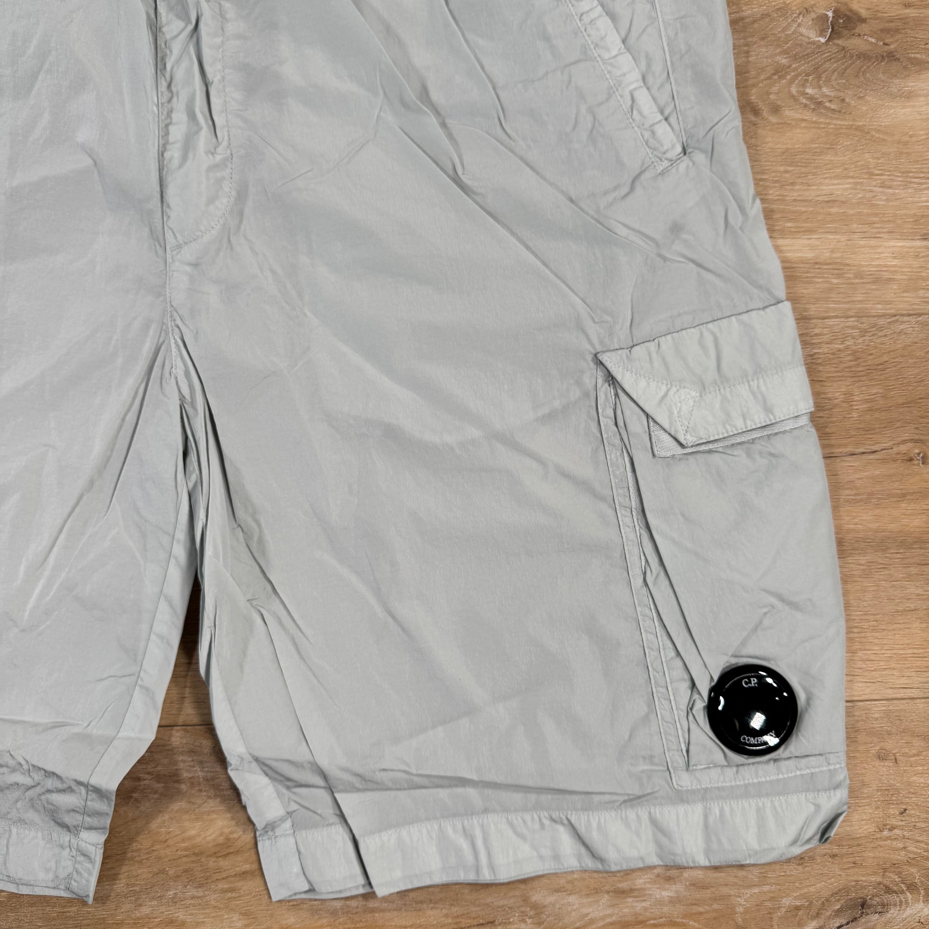 CP Company Chrome-R Cargo Shorts in Blue Fox - Grey Ironleague