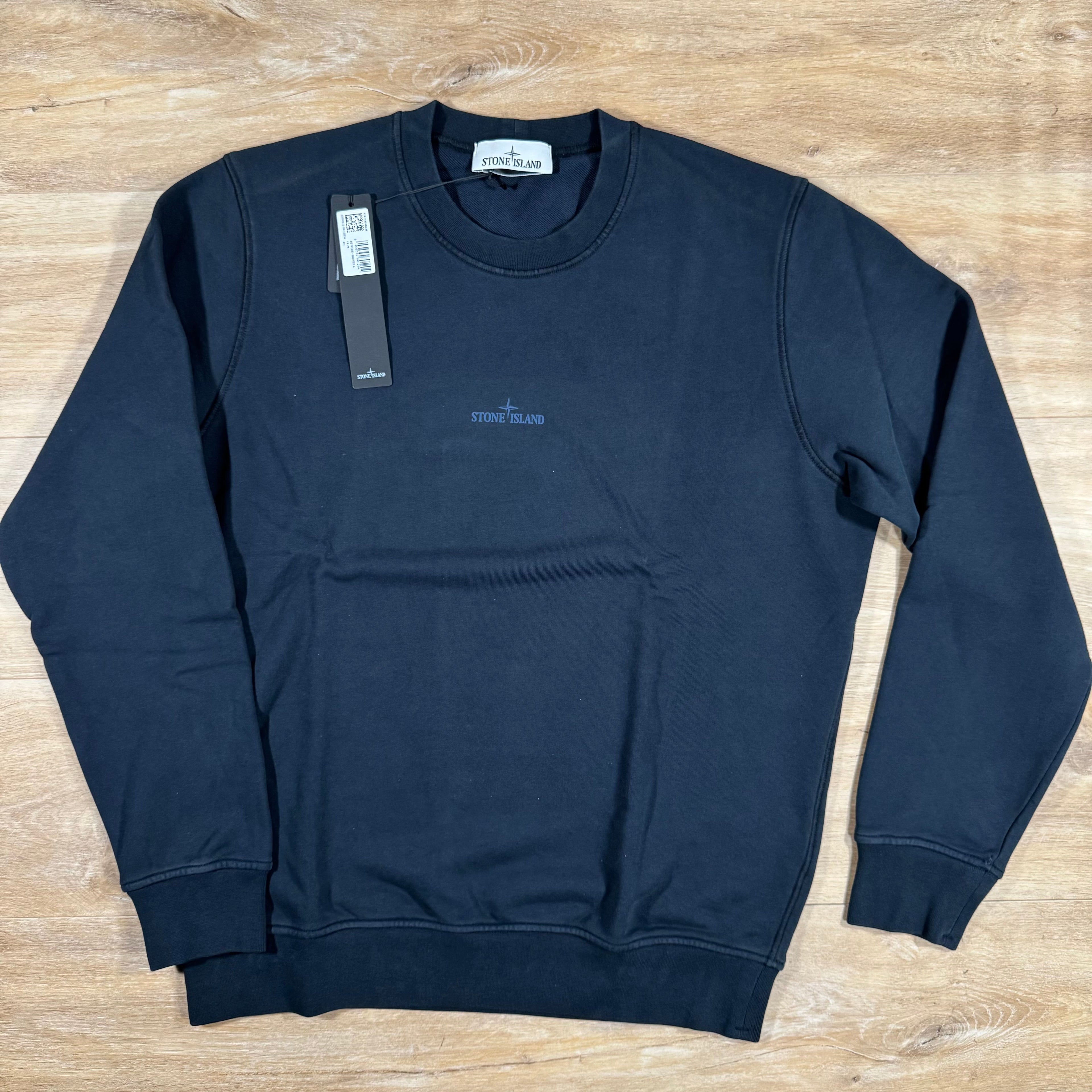 Stone Island Reverse Compass Logo Sweatshirt in Navy Ironleague