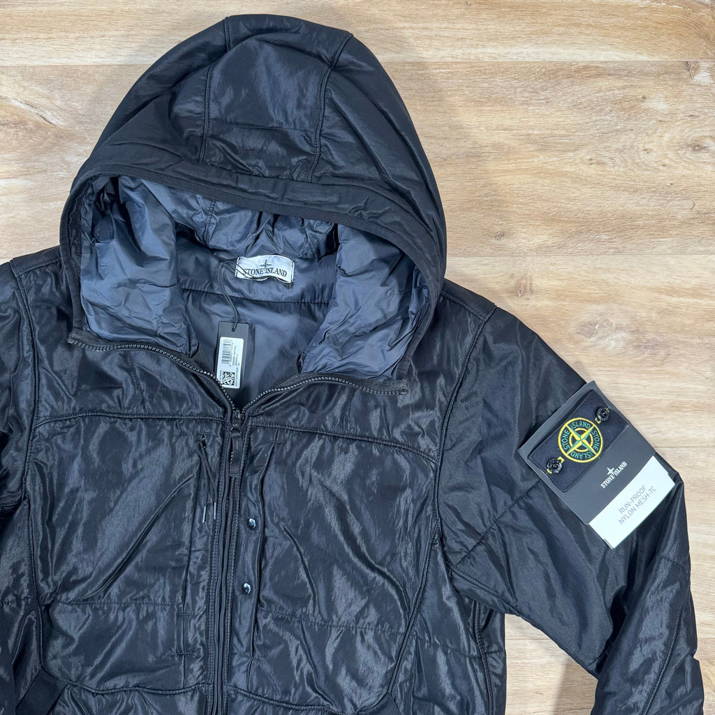Stone Island Run-Proof Nylon Mesh-TC Reversible Jacket in Black Ironleague