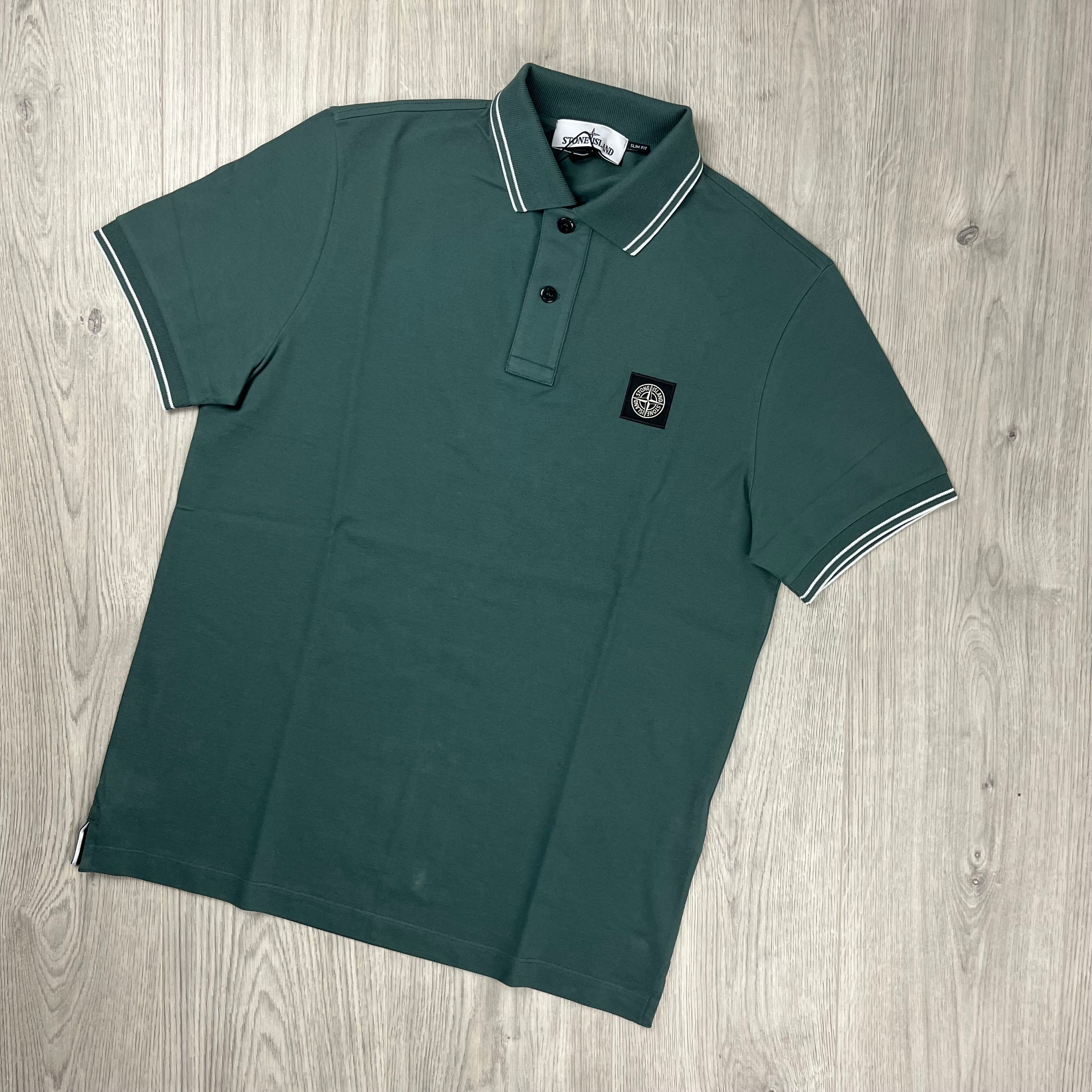 Stone Island Patch Polo Shirt - Bottle Green Ironleague