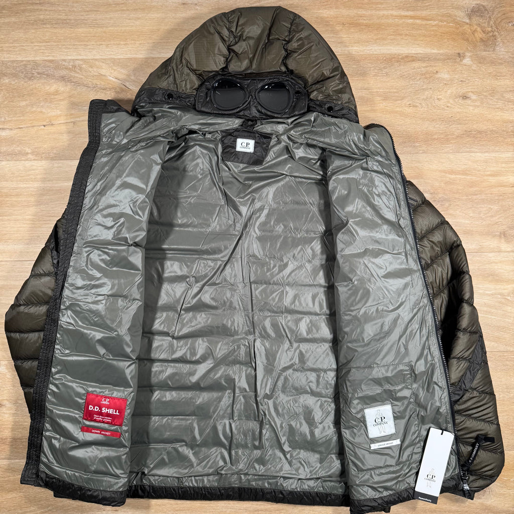 CP Company DD Shell Goggle Down Jacket in Grape Leaf Ironleague