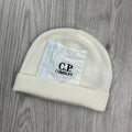 CP Company Patch Beanie - White Ironleague