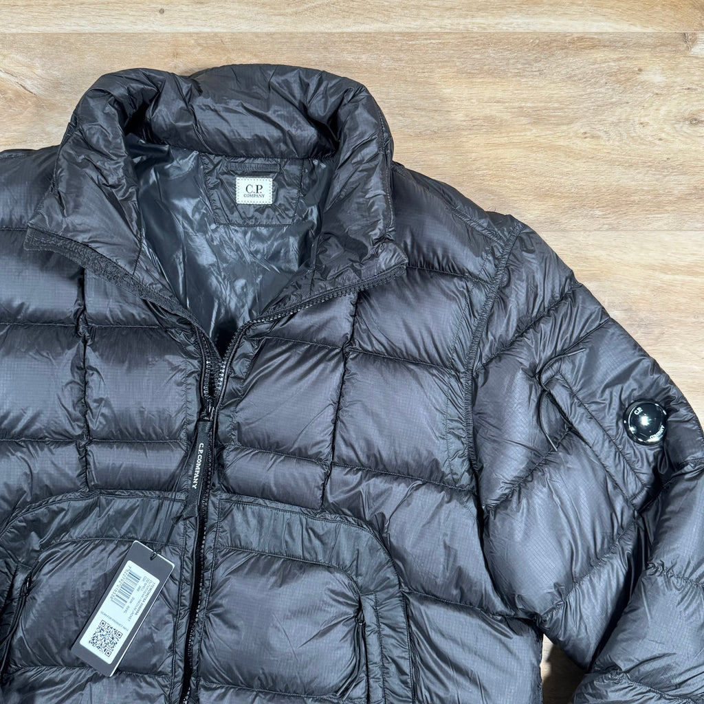 CP Company Short Down Lens Jacket in Black Ironleague