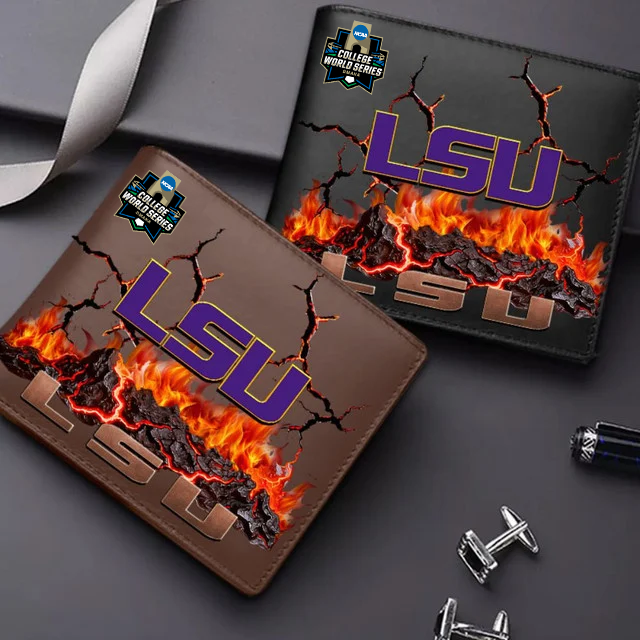 LIMITED EDITION CWS NCAA07 LST LSU TIGERS LEATHER WALLET
