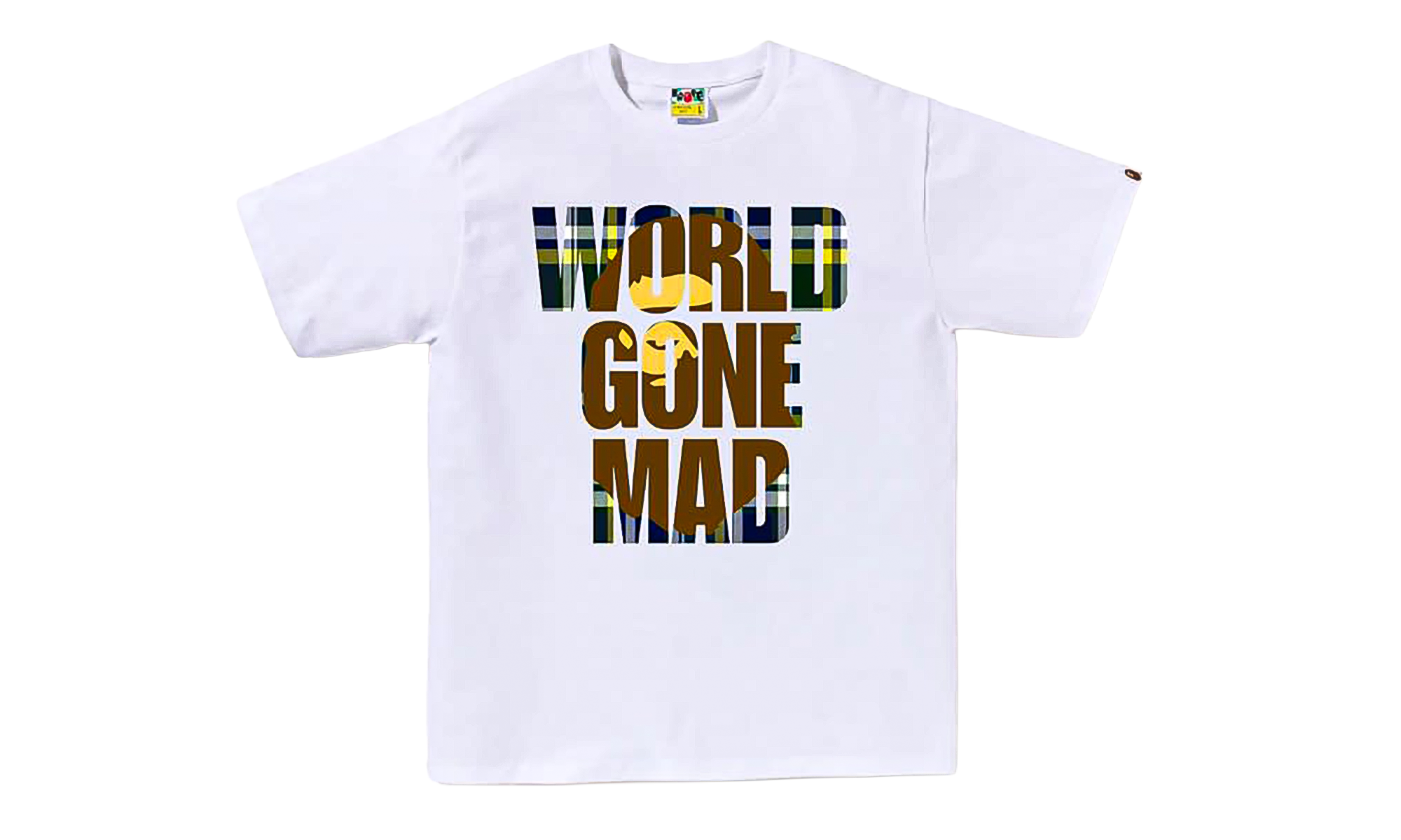 BAPE Check WGM Ape Head Overlap T-Shirt White 1J30 110 053 WH
